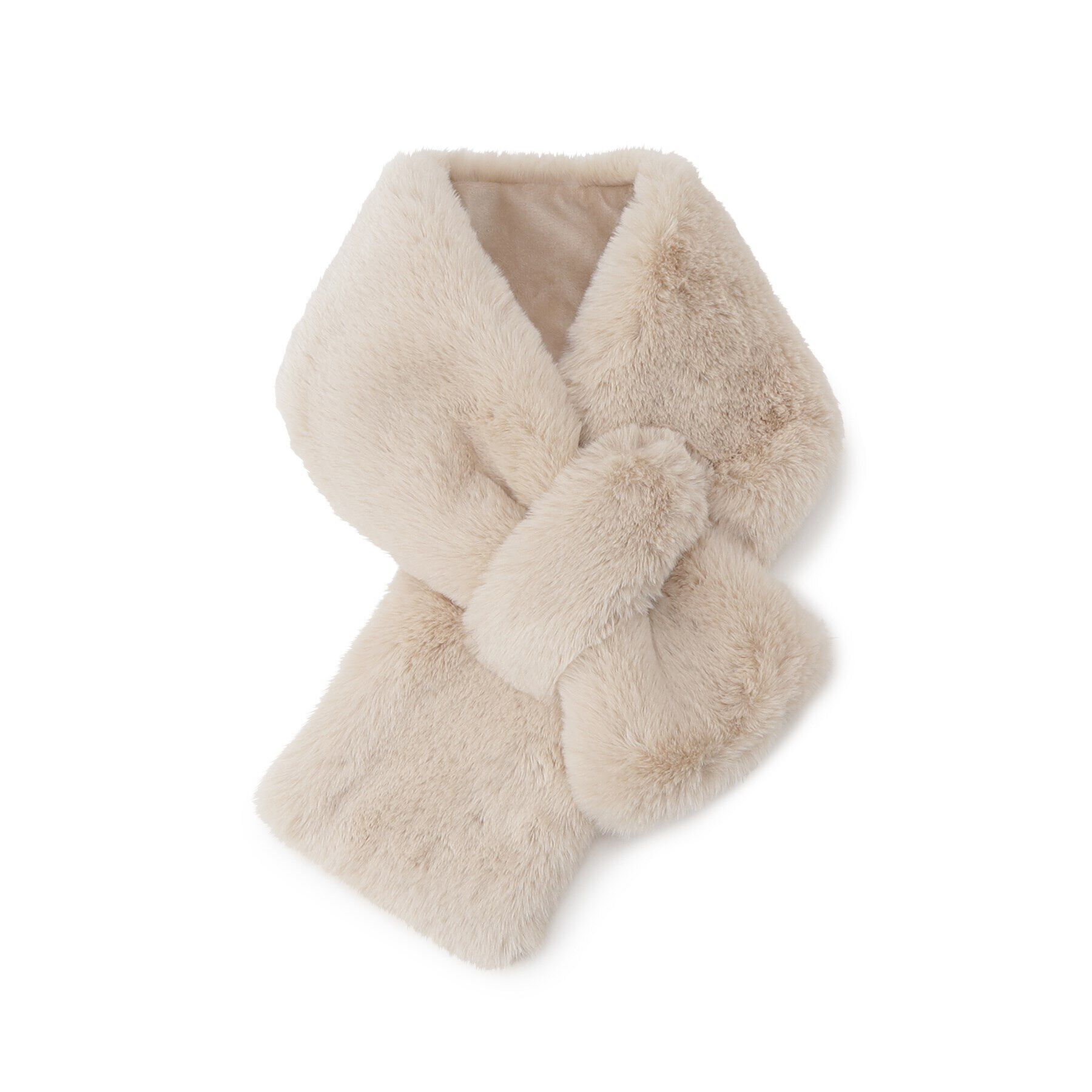OPAQUE.CLIP「フェイクファー差し込みティペット」|ストール|ライトベージュ(05