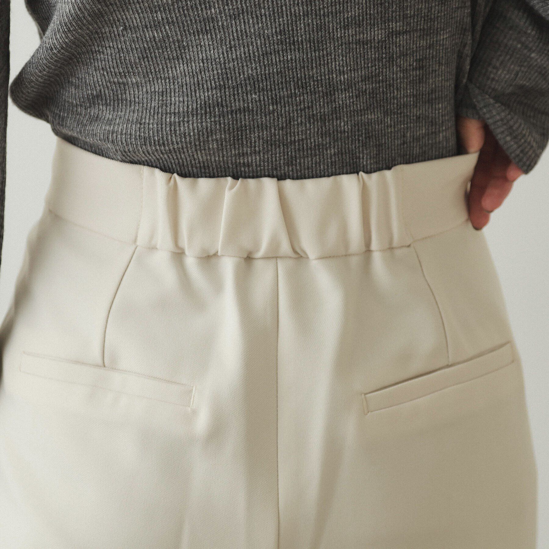 OPAQUE.CLIP「《美人百花掲載》パール調ラップ風ワイドストレートパンツ【洗濯機洗い可】」|その他|