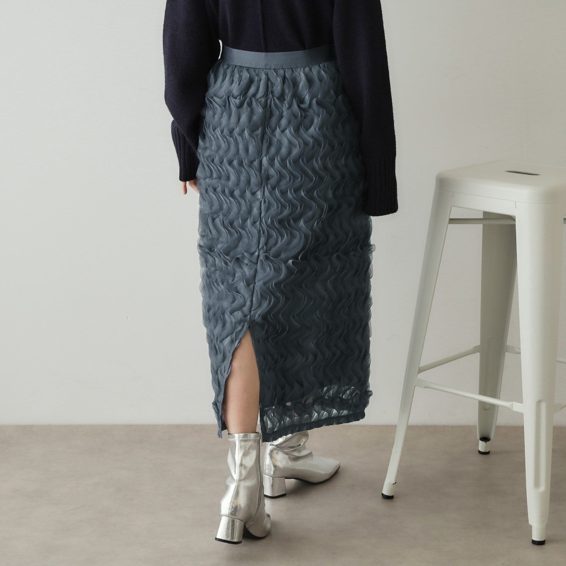 OPAQUE.CLIP「チュールフリルナロースカート【洗える】」|スカート|