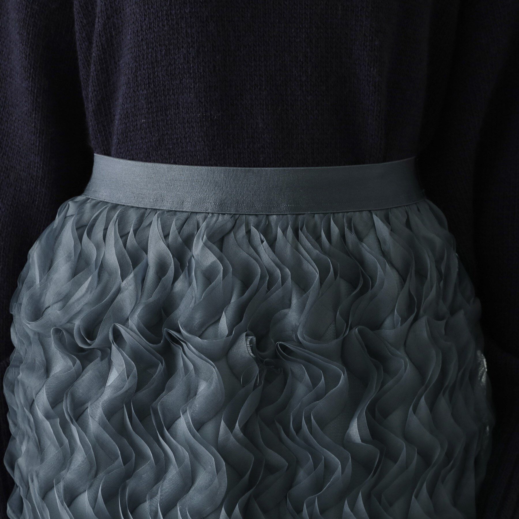 OPAQUE.CLIP「チュールフリルナロースカート【洗える】」|スカート|