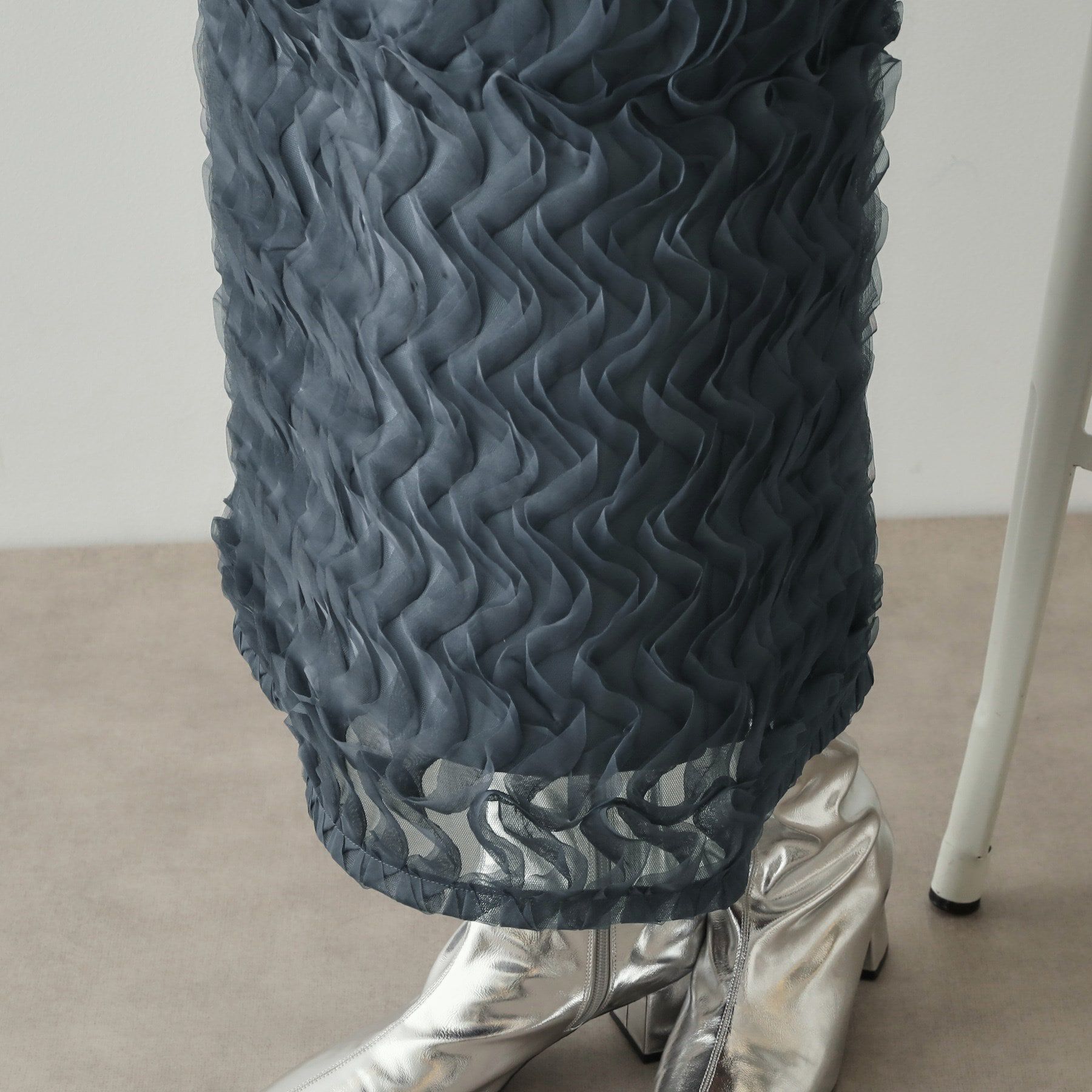 OPAQUE.CLIP「チュールフリルナロースカート【洗える】」|スカート|