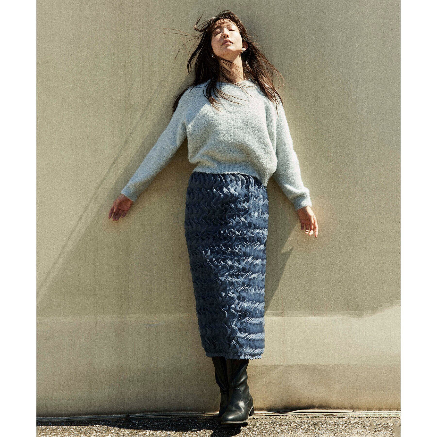 OPAQUE.CLIP「チュールフリルナロースカート【洗える】」|スカート|