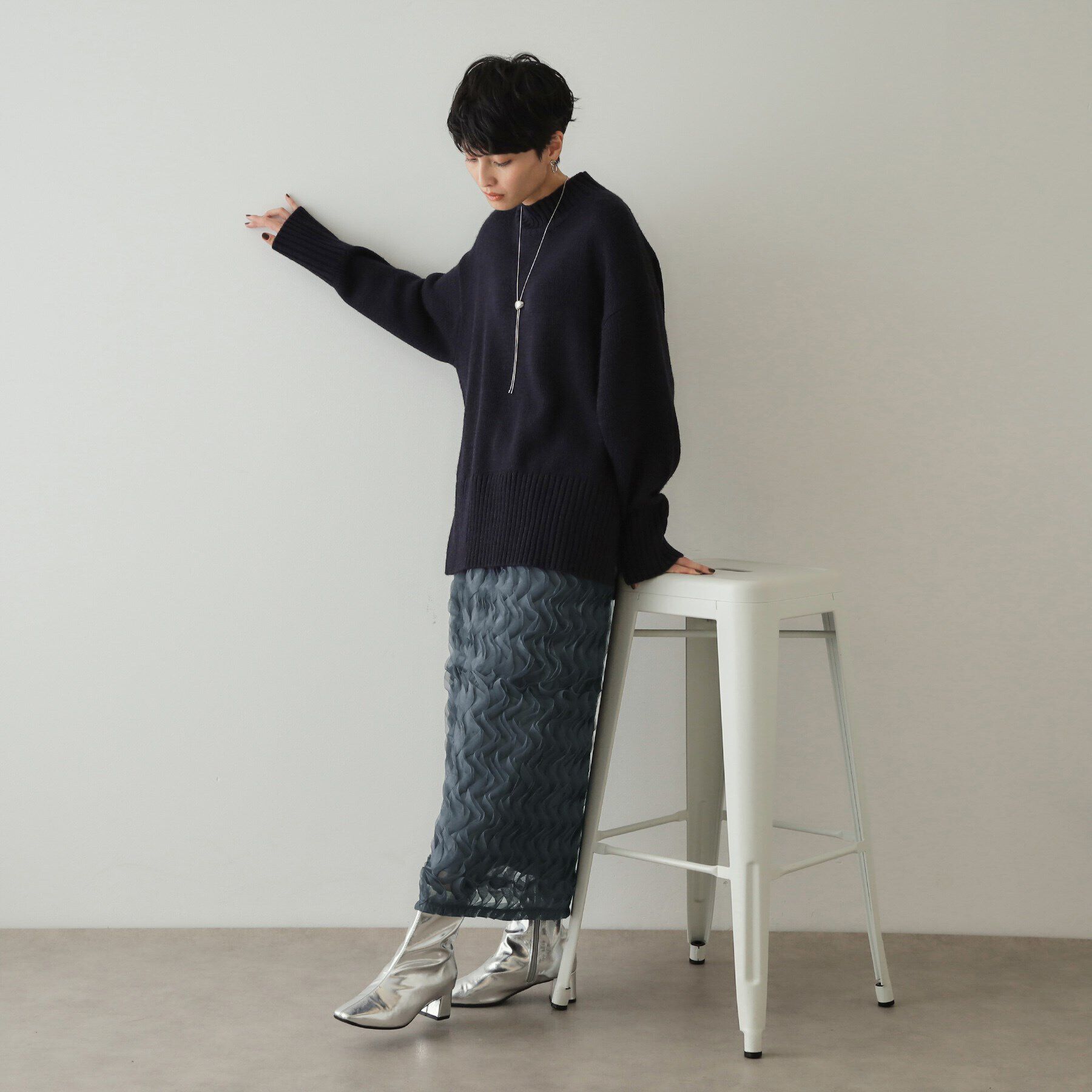 OPAQUE.CLIP「チュールフリルナロースカート【洗える】」|スカート|