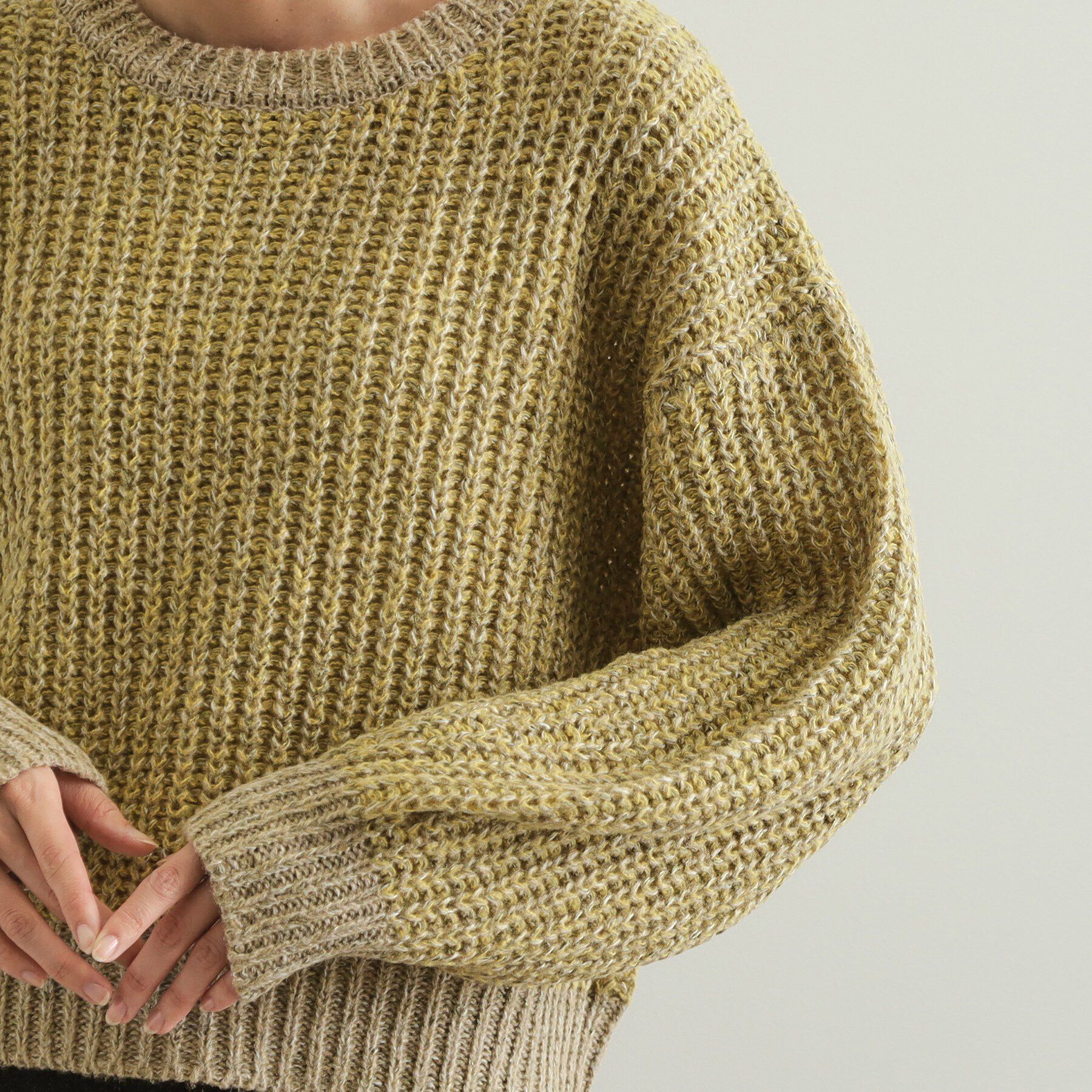 OPAQUE.CLIP「カラーMIXミドルゲージニット【洗濯機洗い可】」|ニット・セーター|