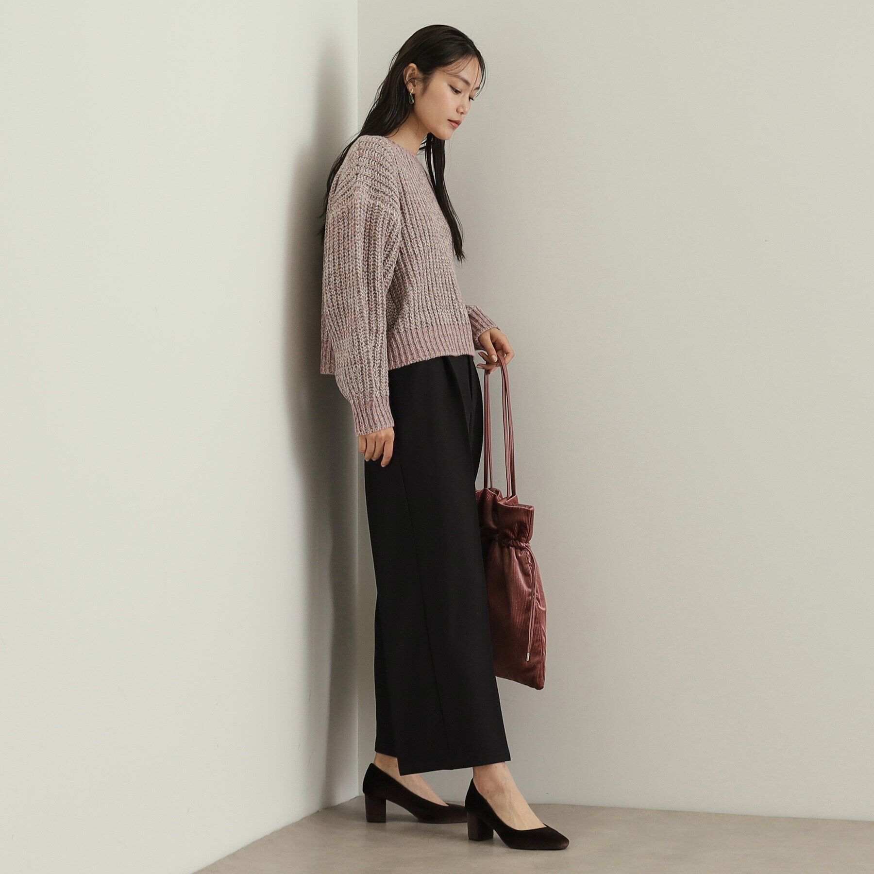 OPAQUE.CLIP「カラーMIXミドルゲージニット【洗濯機洗い可】」|ニット・セーター|