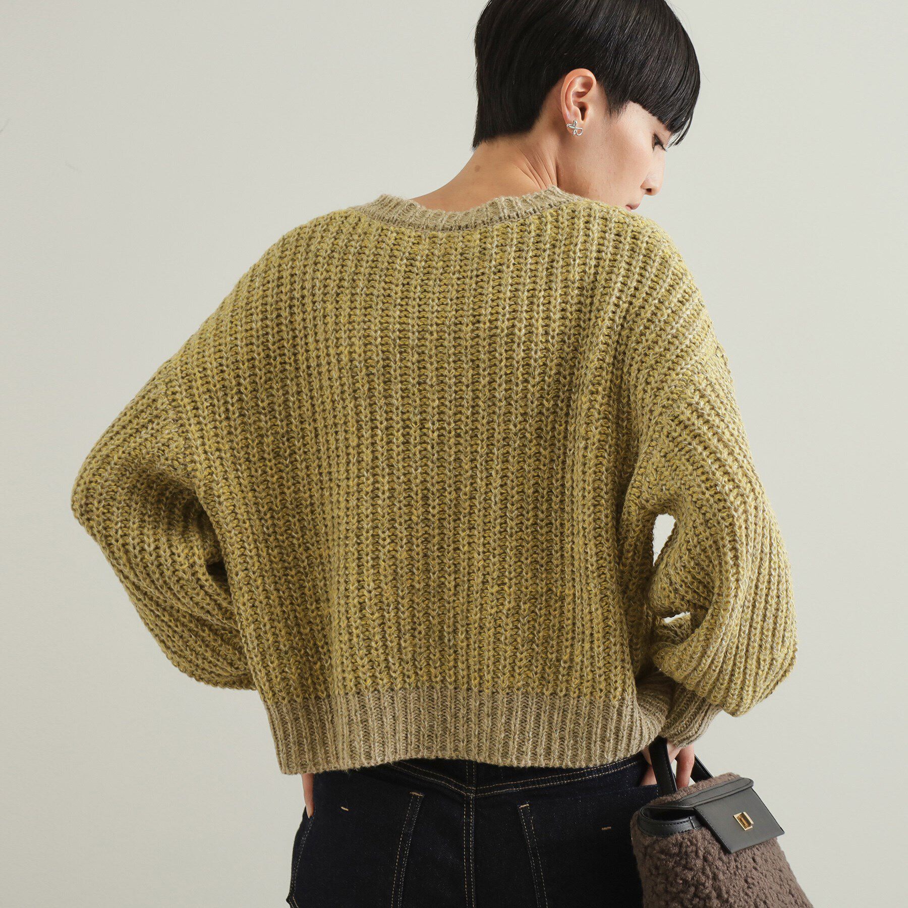 OPAQUE.CLIP「カラーMIXミドルゲージニット【洗濯機洗い可】」|ニット・セーター|