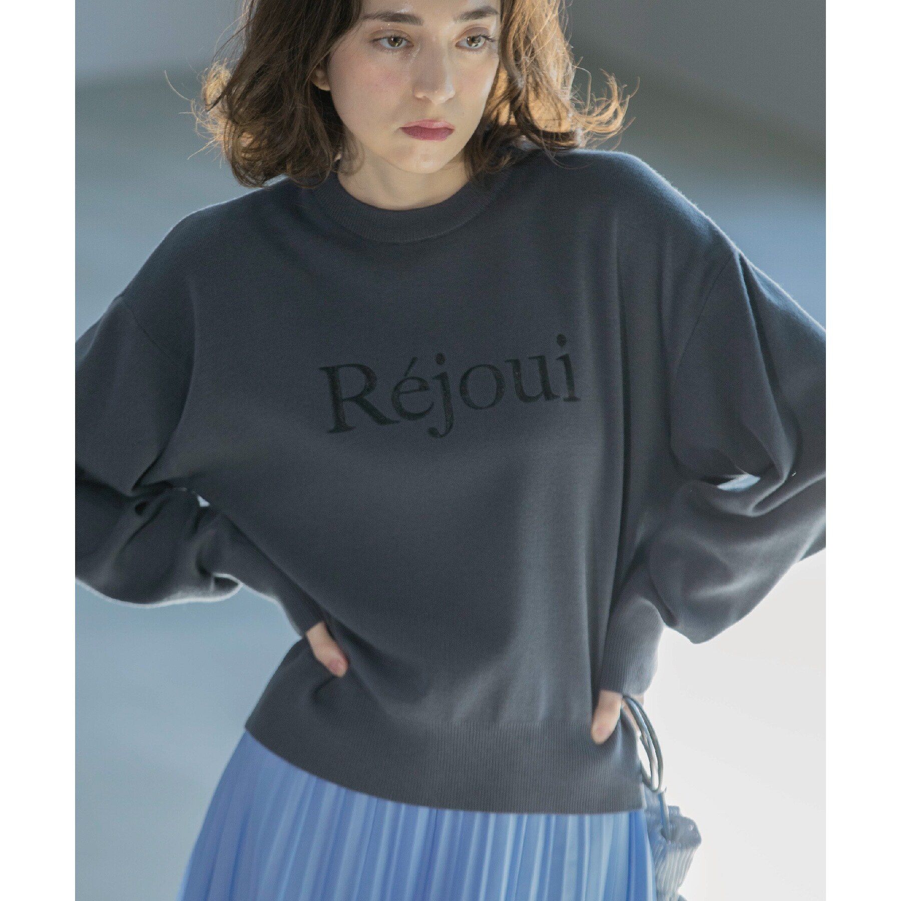 OPAQUE.CLIP「刺繍ロゴニット【洗濯機洗い可】」|ニット・セーター|