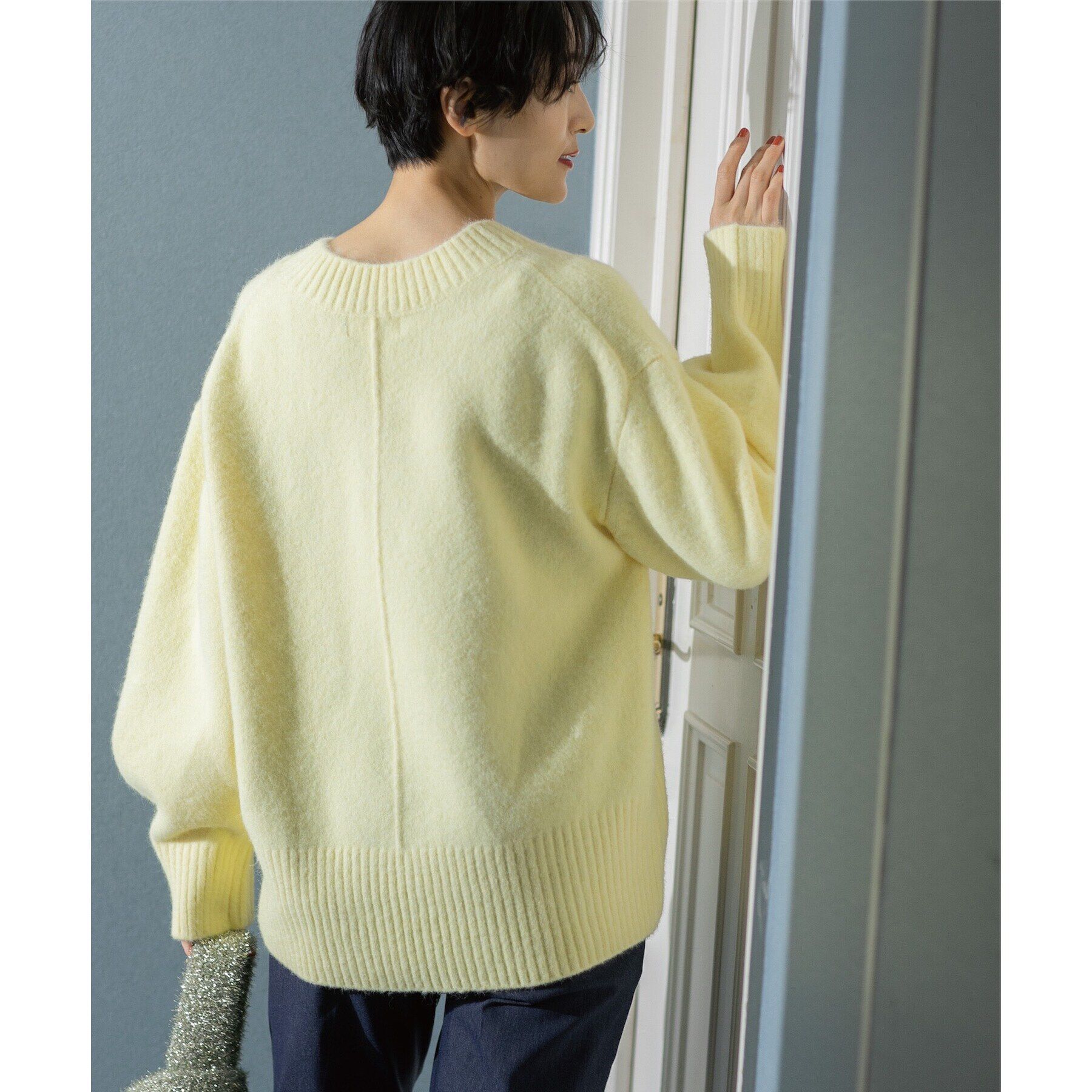 OPAQUE.CLIP「《7color》ふわふわVネックニット【洗濯機洗い可】」|ニット・セーター|