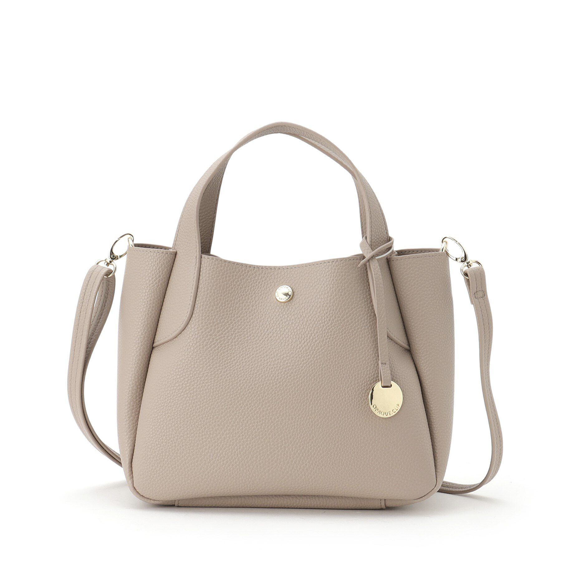 OPAQUE.CLIP「【軽量／2WAY】シュリンク合皮ラウンドフォルムミドルトートバッグ」|トートバッグ|