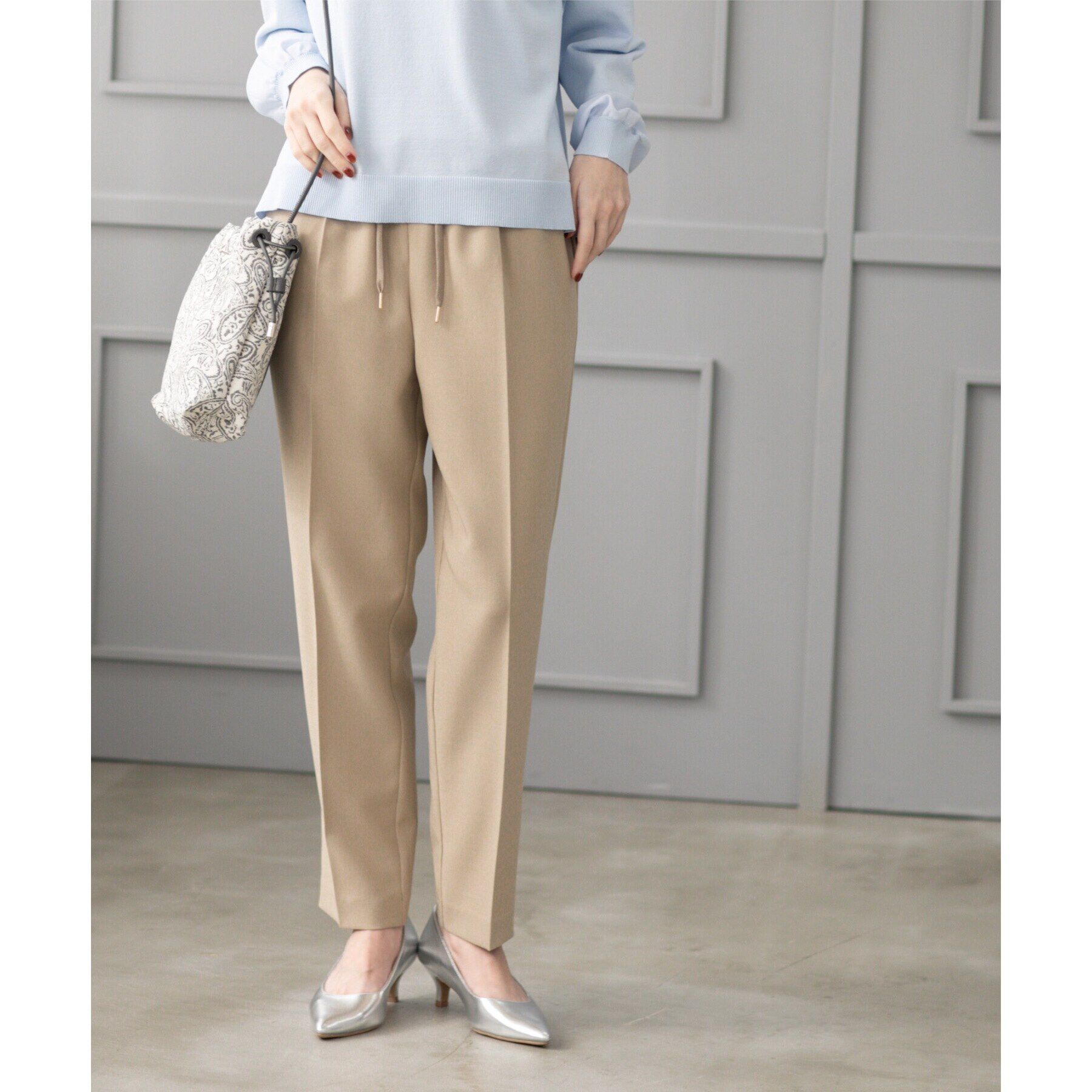 OPAQUE.CLIP「《SS-LLsize》美脚ストレッチイージーテーパードパンツ【洗濯機洗い可/防シワ】」|その他|ベージュ(052)