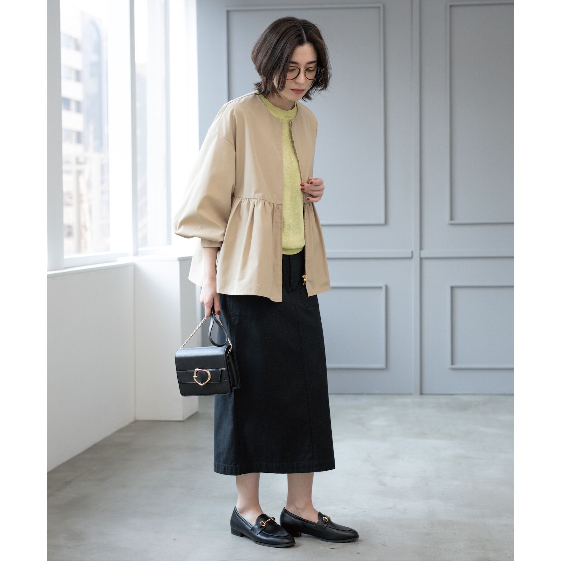 OPAQUE.CLIP「《S-LLsize》ストレッチベイカーナロースカート【洗濯機洗い可】」|スカート|