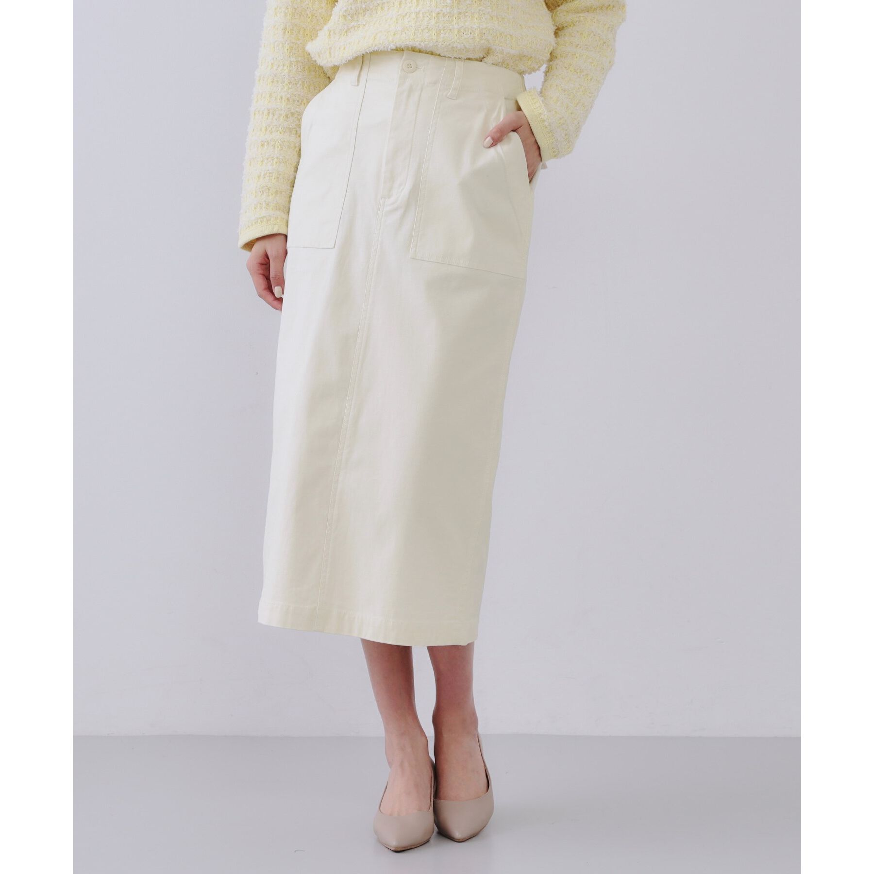 OPAQUE.CLIP「《S-LLsize》ストレッチベイカーナロースカート【洗濯機洗い可】」|スカート|