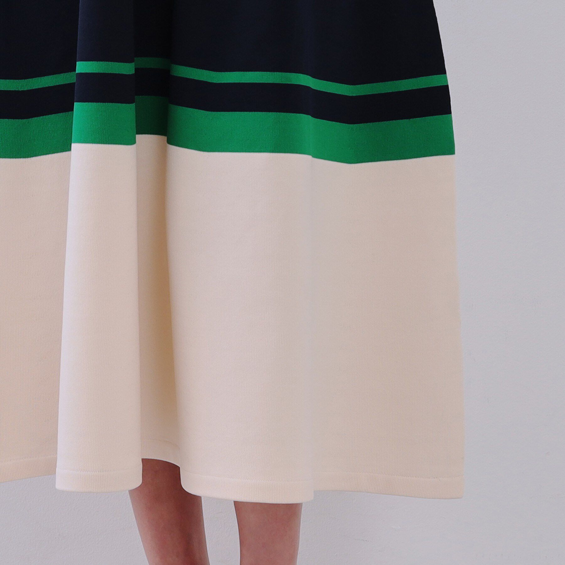 OPAQUE.CLIP「配色ラインフィット＆フレアニットワンピース【洗濯機洗い可/抗ピル】」|ワンピース|