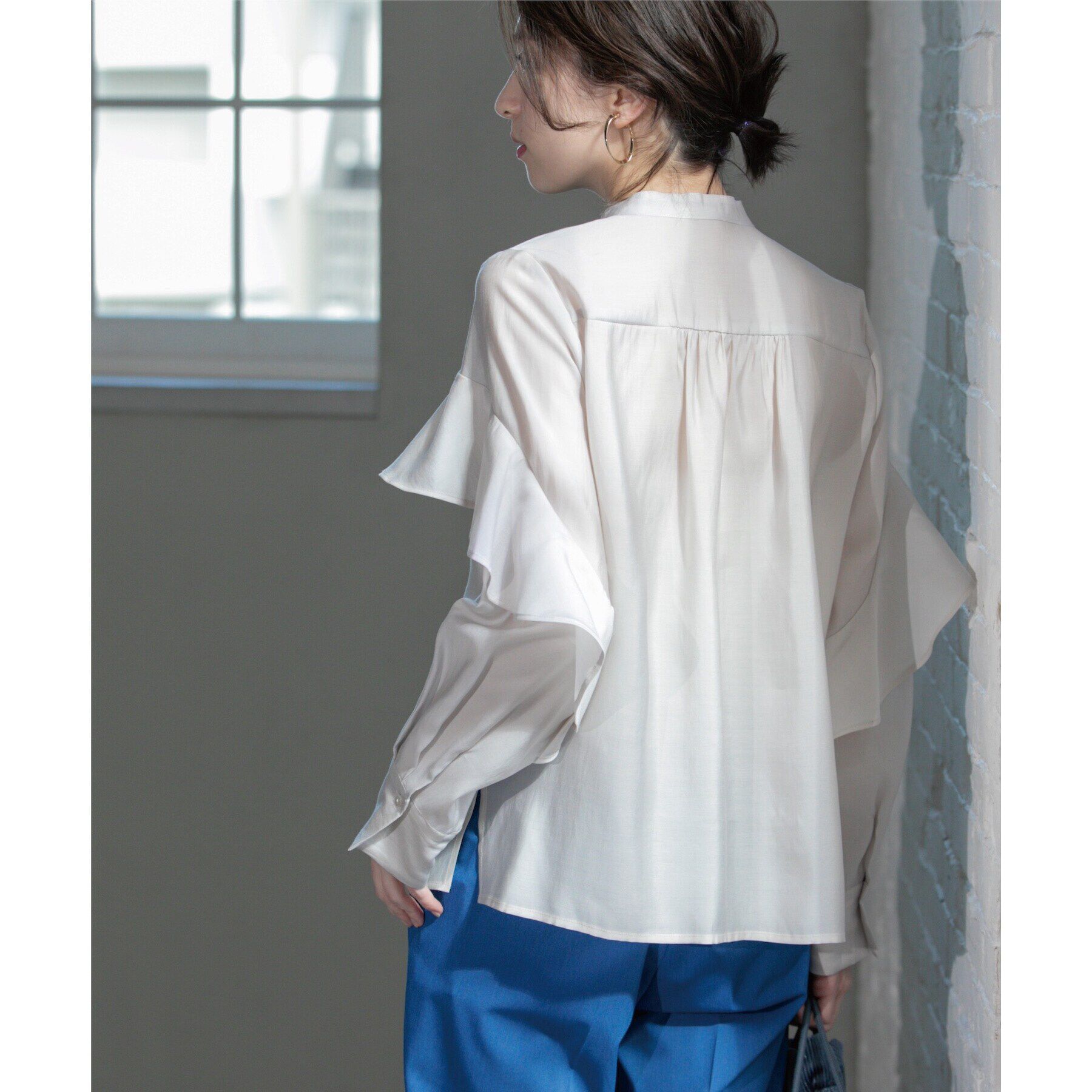 OPAQUE.CLIP「シアーフリルブラウス【洗濯機洗い可】」|シャツ・ブラウス|