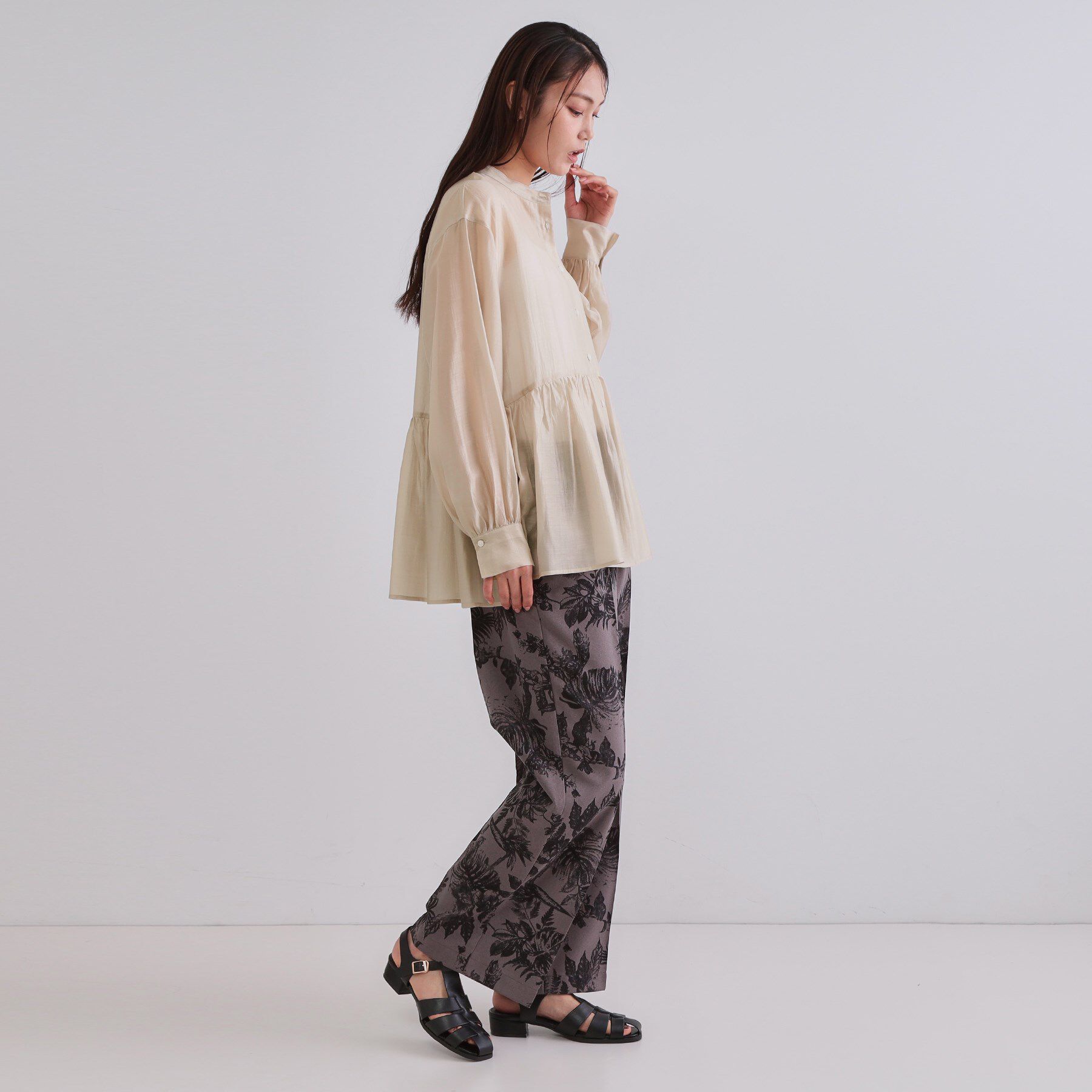 OPAQUE.CLIP「シアーペプラムブラウス【洗濯機洗い可】」|シャツ・ブラウス|