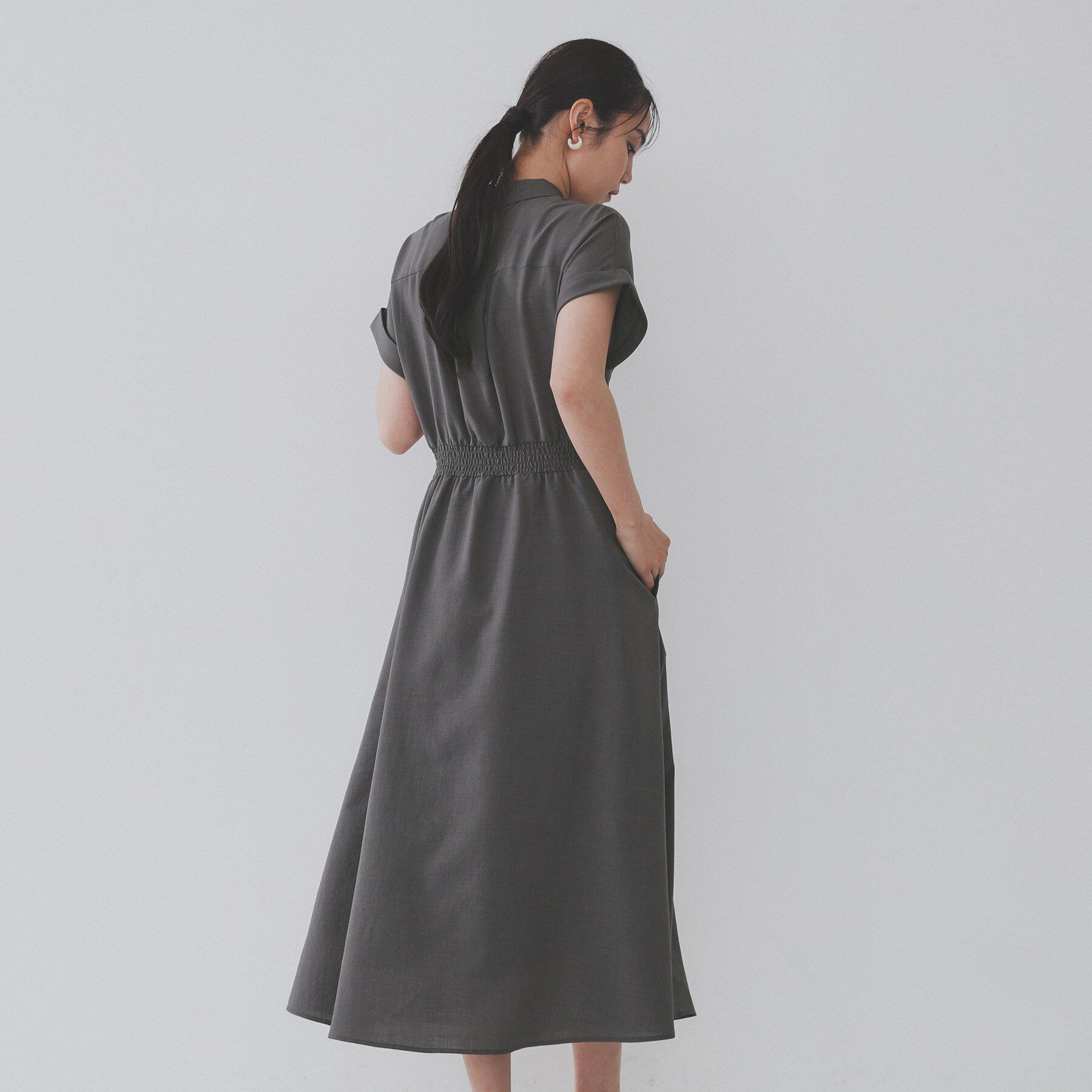 OPAQUE.CLIP「リネンライクシャツワンピース【洗濯機洗い可/吸水速乾/接触冷感】」|ワンピース|