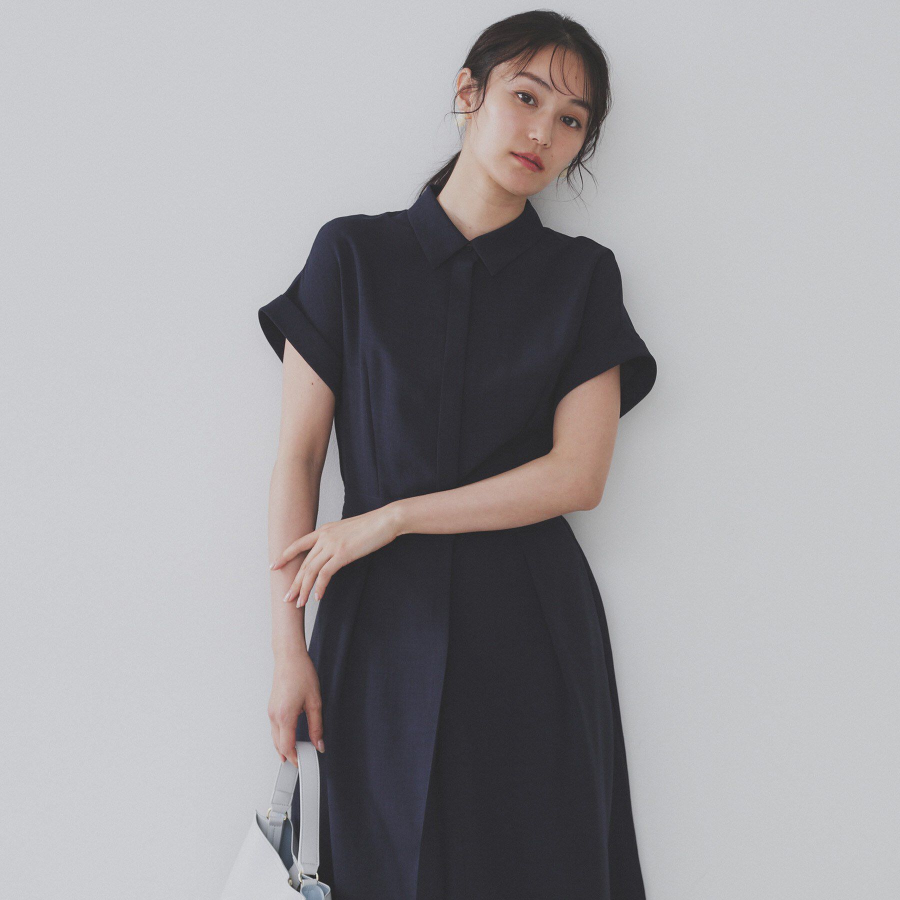 OPAQUE.CLIP「リネンライクシャツワンピース【洗濯機洗い可/吸水速乾/接触冷感】」|ワンピース|