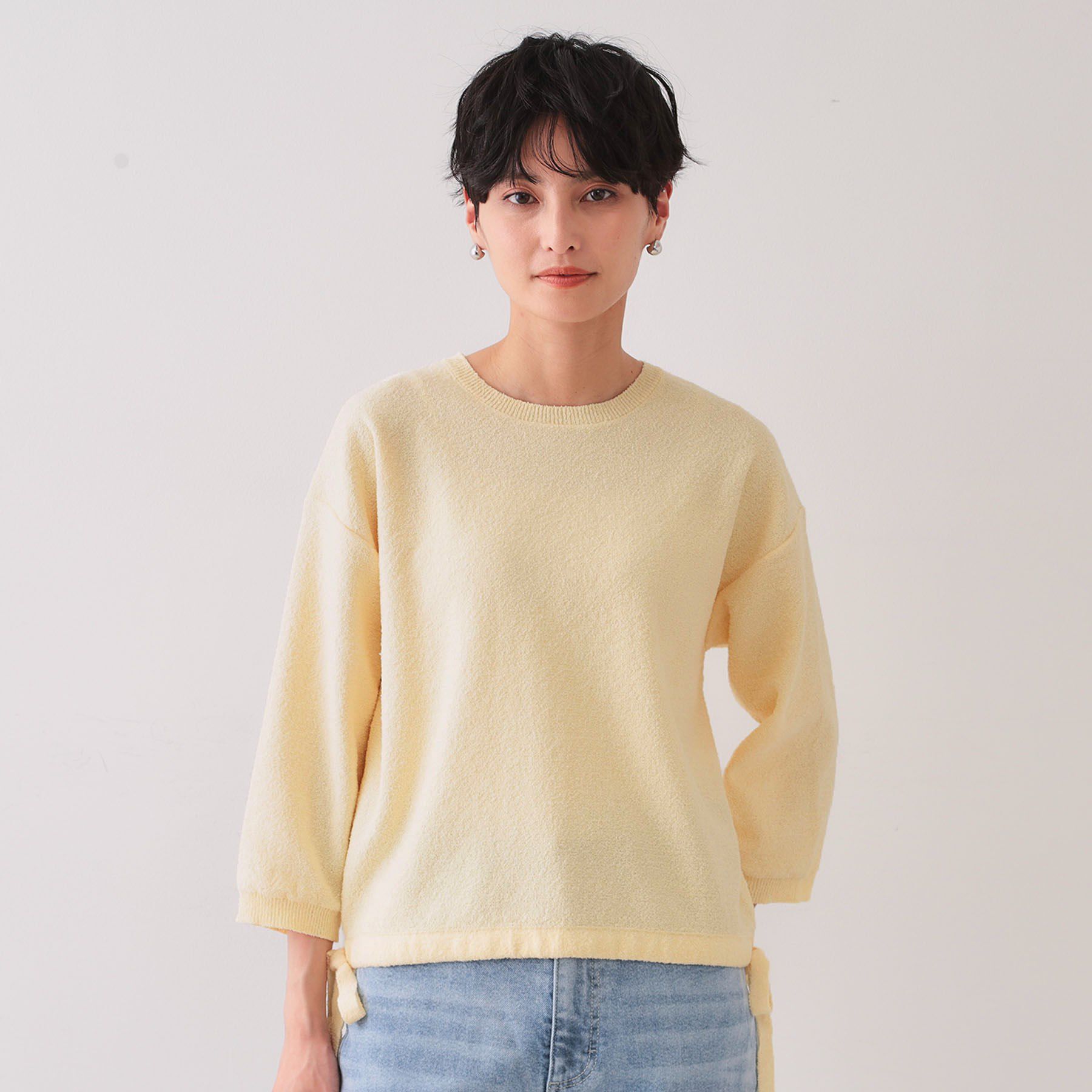 OPAQUE.CLIP「サイドリボンニット【洗濯機洗い可】」|ニット・セーター|