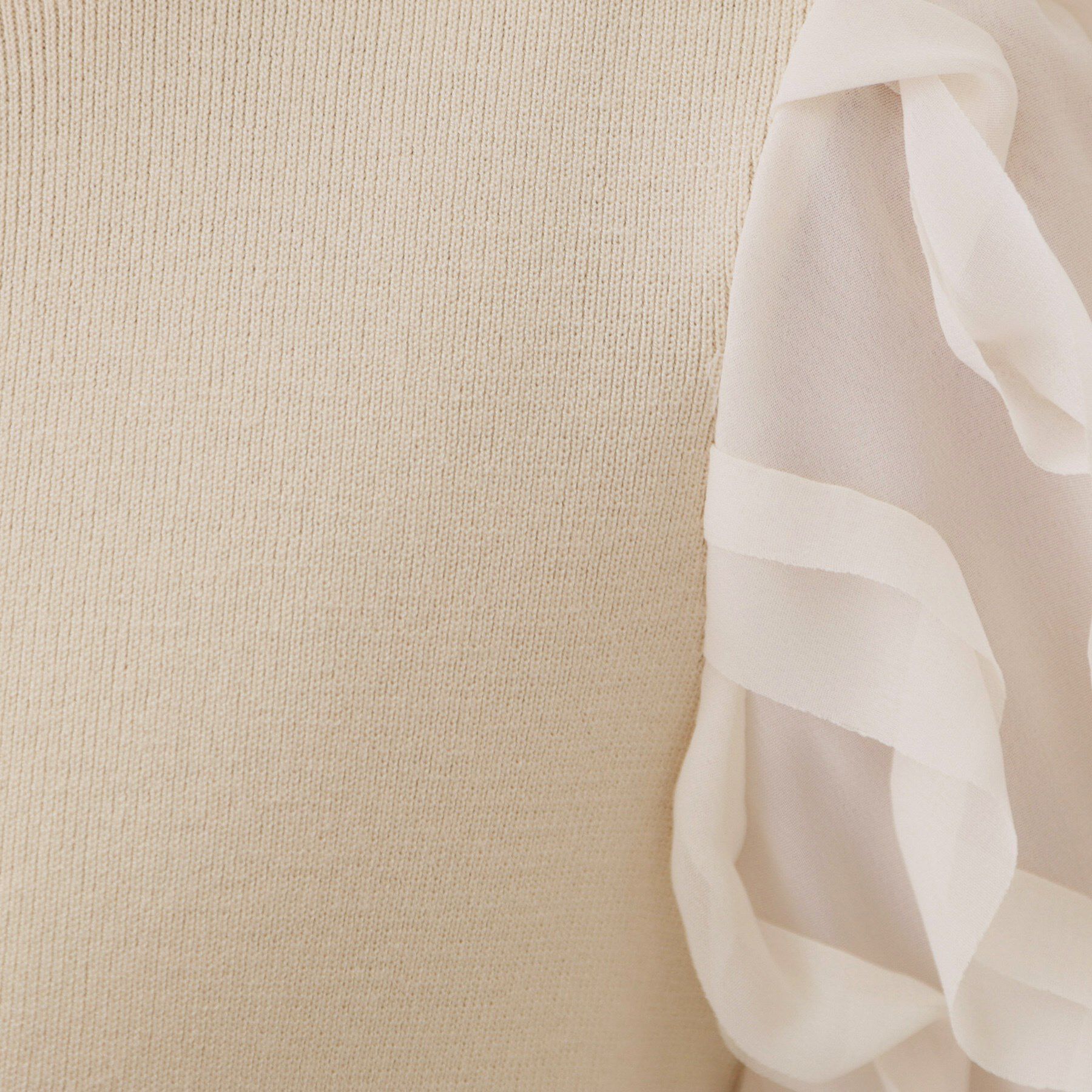 OPAQUE.CLIP「フリルスリーブデザインニット【洗濯機洗い可】」|Tシャツ・カットソー|