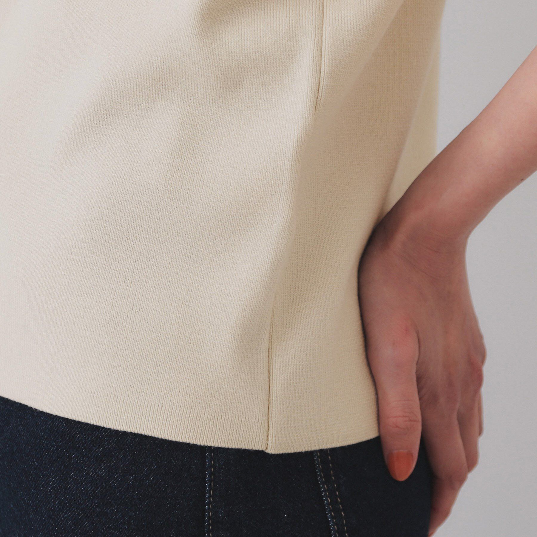 OPAQUE.CLIP「フリルスリーブデザインニット【洗濯機洗い可】」|Tシャツ・カットソー|