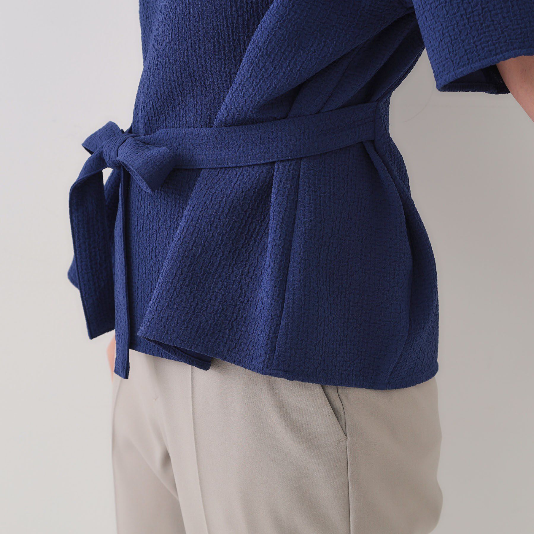 OPAQUE.CLIP「ストレッチジャカード2WAYリボントップス/セットアップ対応可【洗濯機洗い可】」|シャツ・ブラウス|