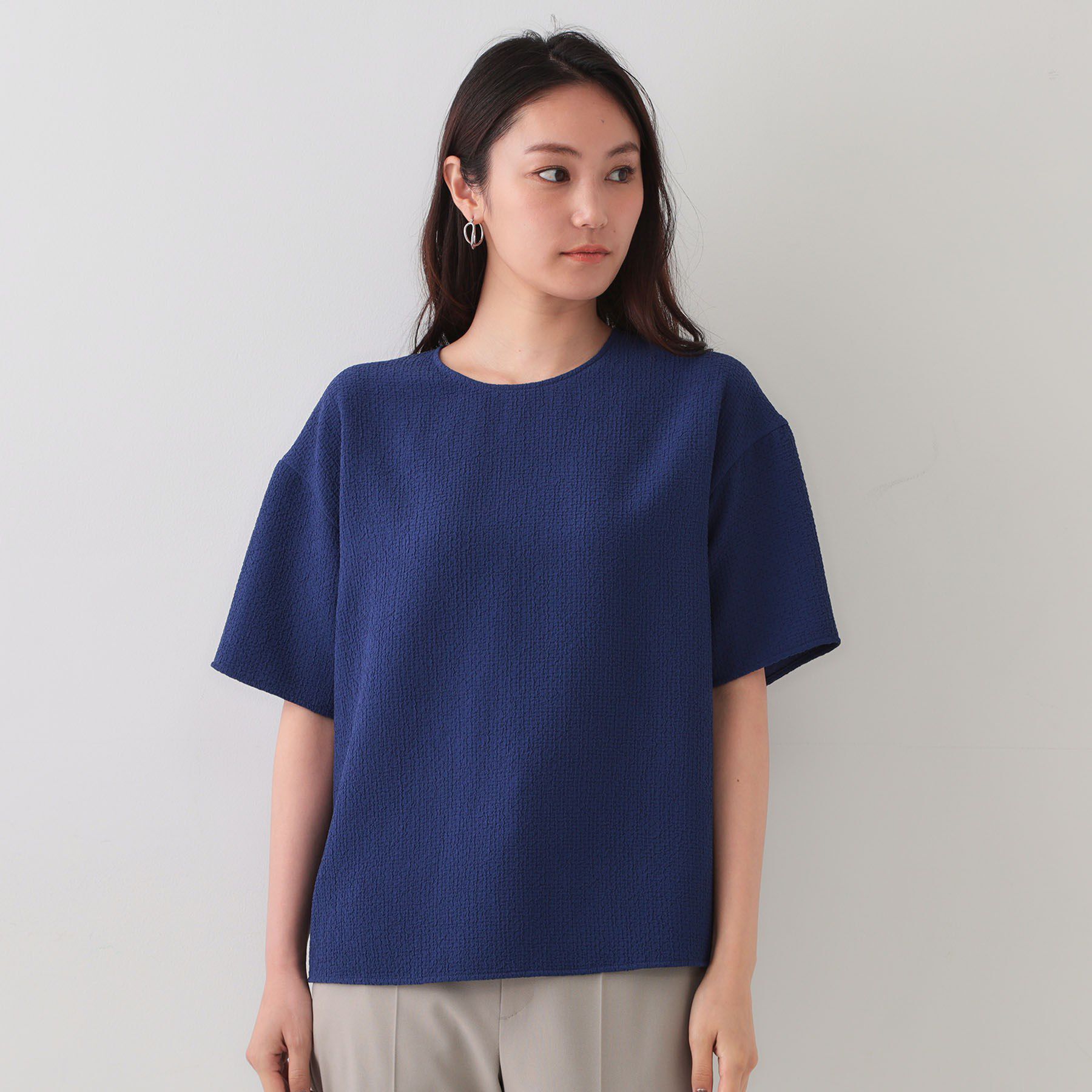 OPAQUE.CLIP「ストレッチジャカード2WAYリボントップス/セットアップ対応可【洗濯機洗い可】」|シャツ・ブラウス|