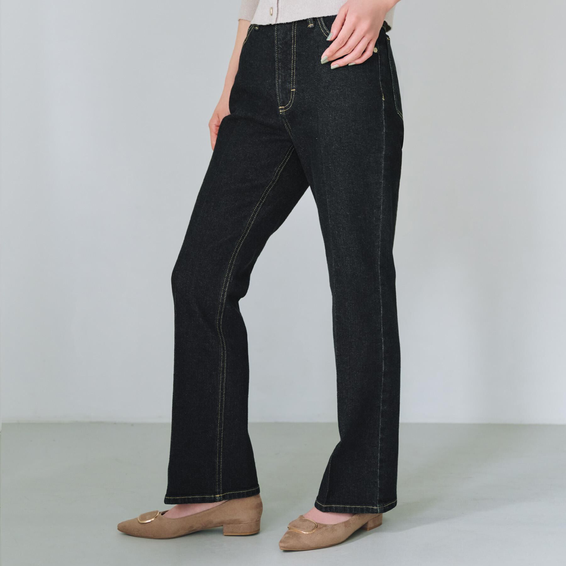 OPAQUE.CLIP「《SS-LLサイズ》ストレッチセミフレアデニム【洗濯機洗い可】」|デニム|