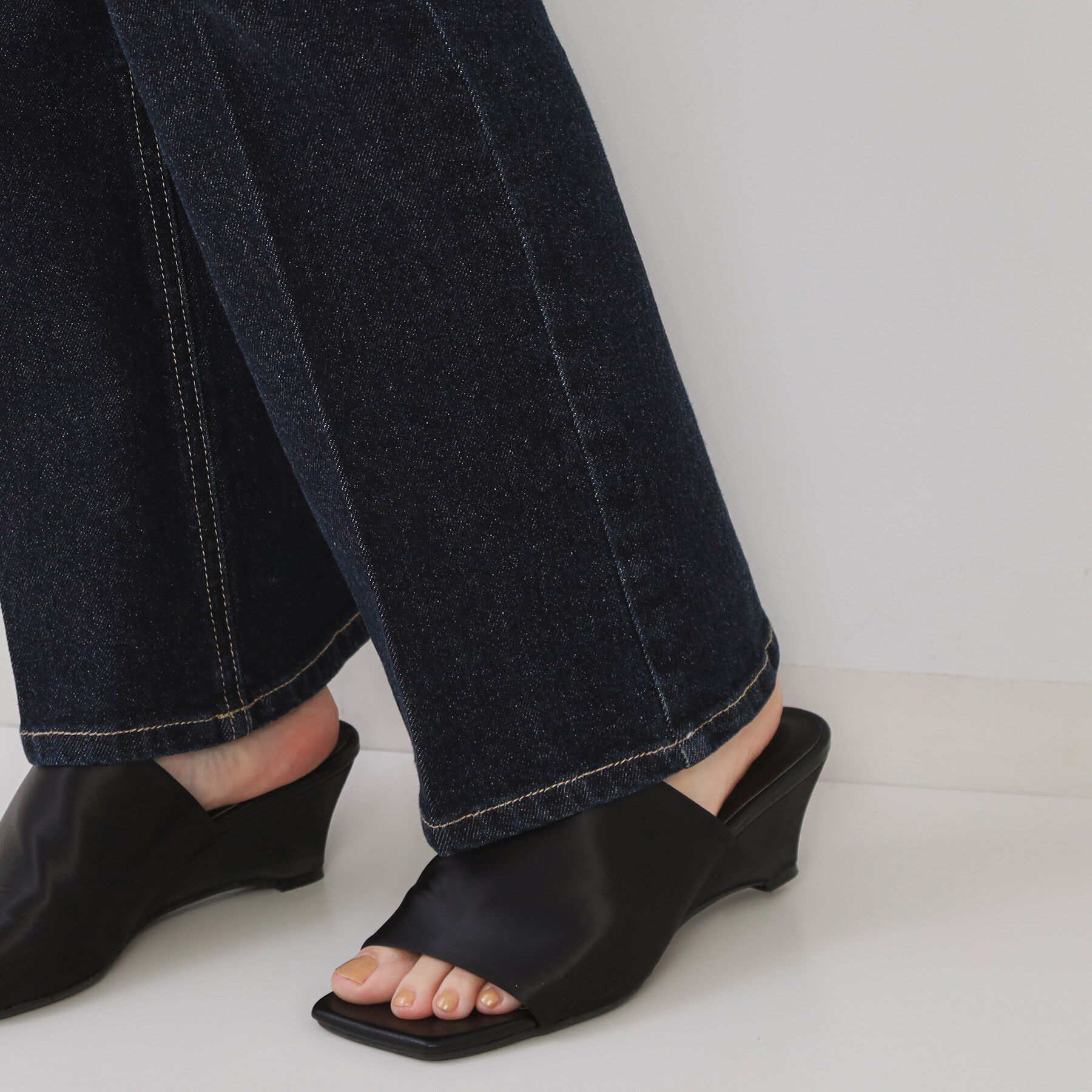 OPAQUE.CLIP「《SS-LLサイズ》ストレッチセミフレアデニム【洗濯機洗い可】」|デニム|