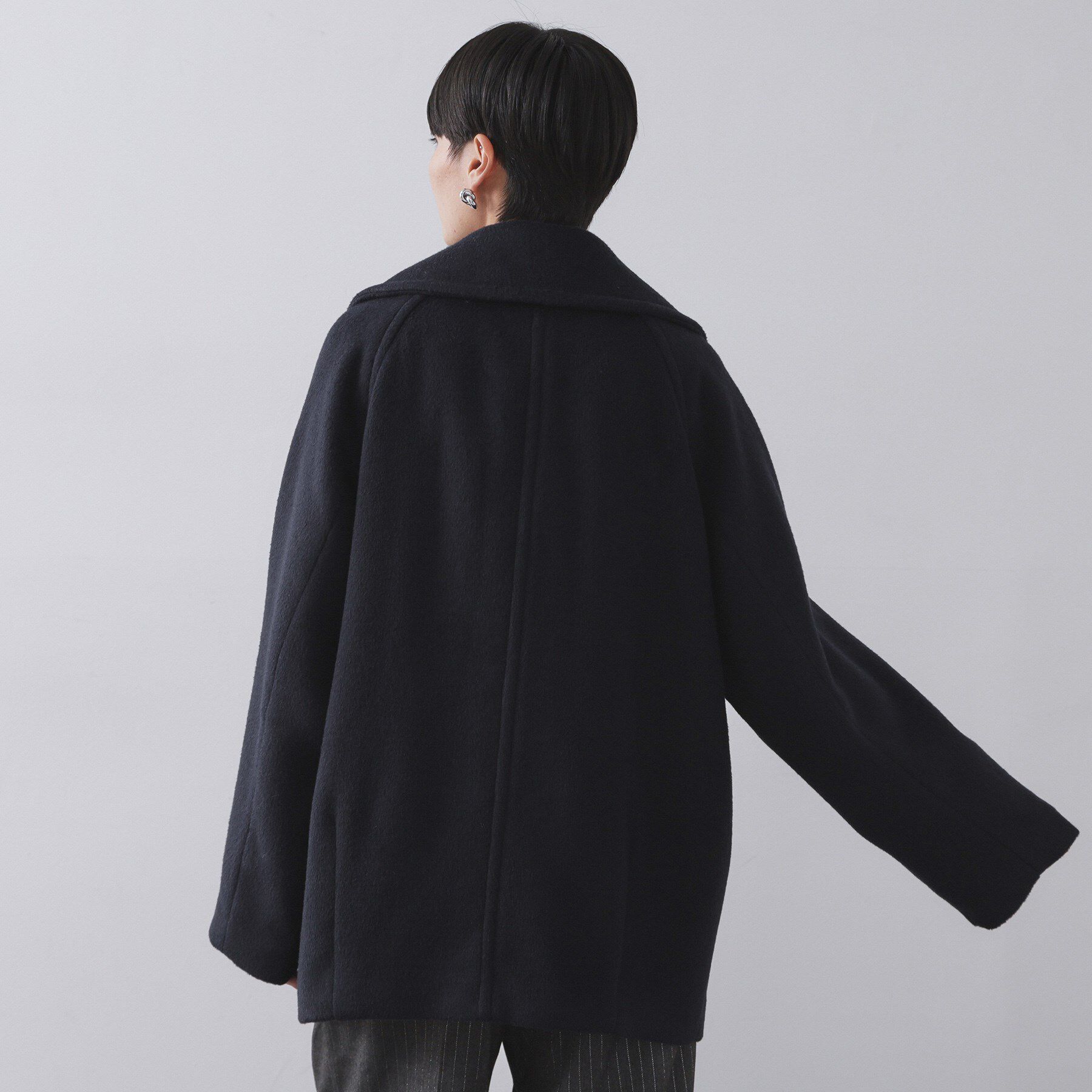 OPAQUE.CLIP「カシミヤブレンドウールミドルピーコート」|ピーコート|
