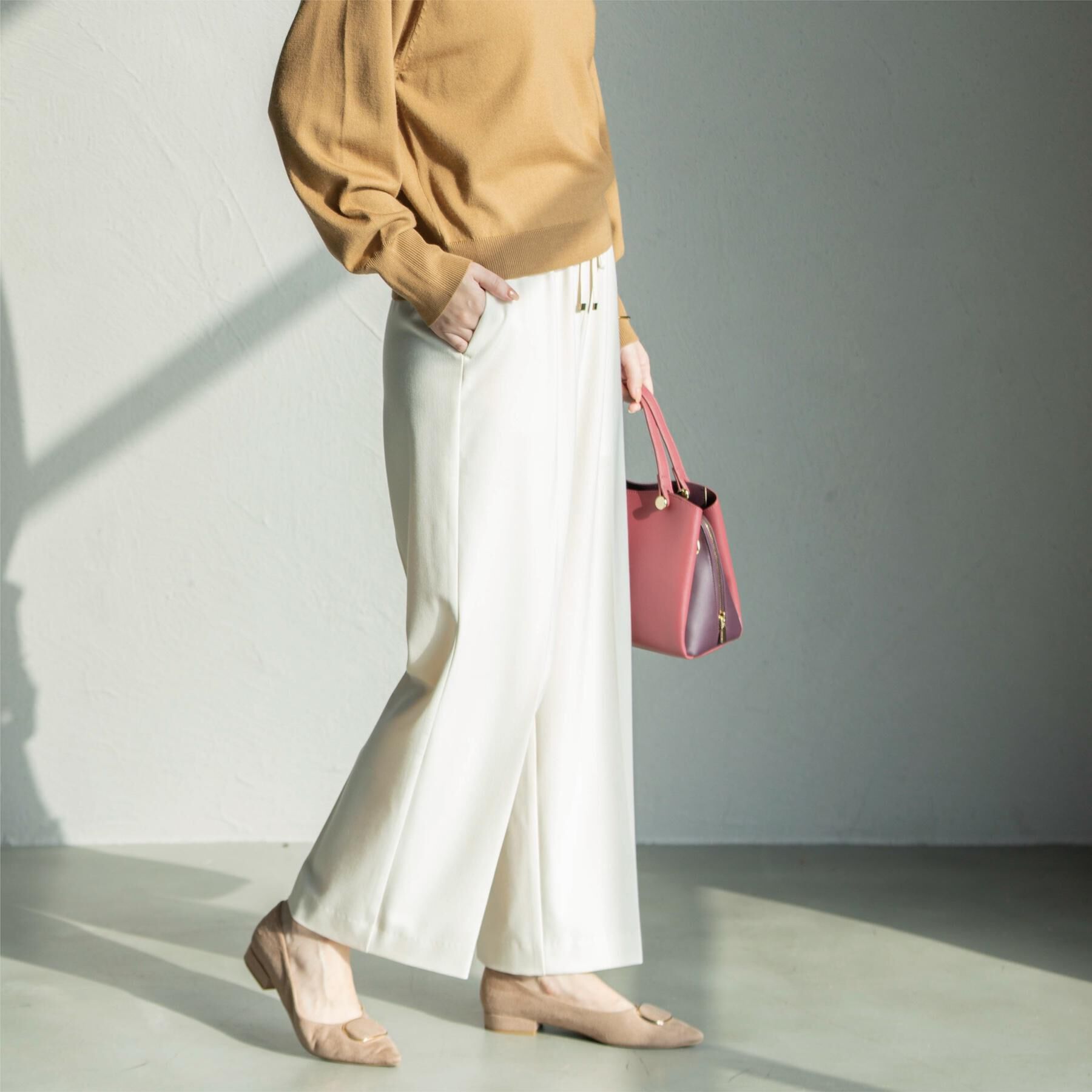 OPAQUE.CLIP「ウォームタッチ イージーワイドパンツ【洗濯機洗OK/ストレッチ】≪SS～LL≫」|その他|