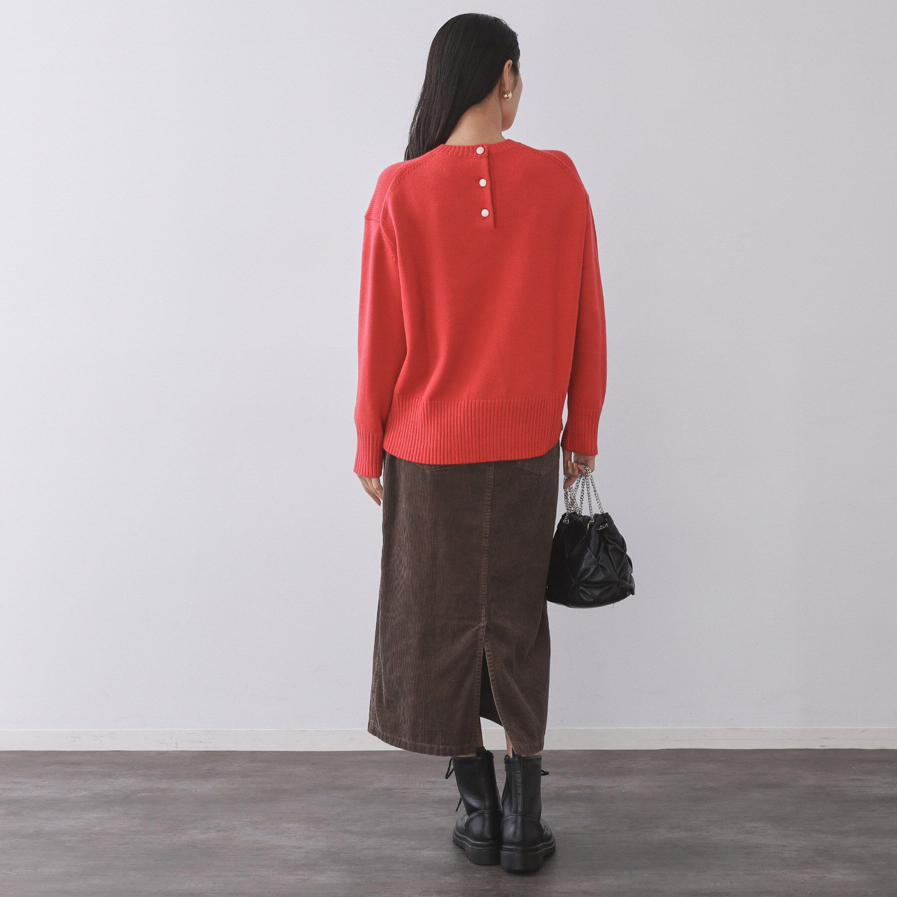 OPAQUE.CLIP「バックボタンリラクシーニット【洗濯機OK】」|ニット・セーター|