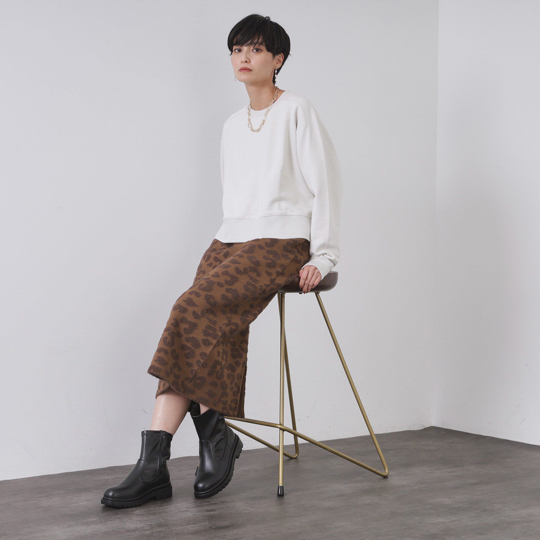 OPAQUE.CLIP「【生活防水】厚底タンクソールストレッチブーツ」|ショートブーツ|