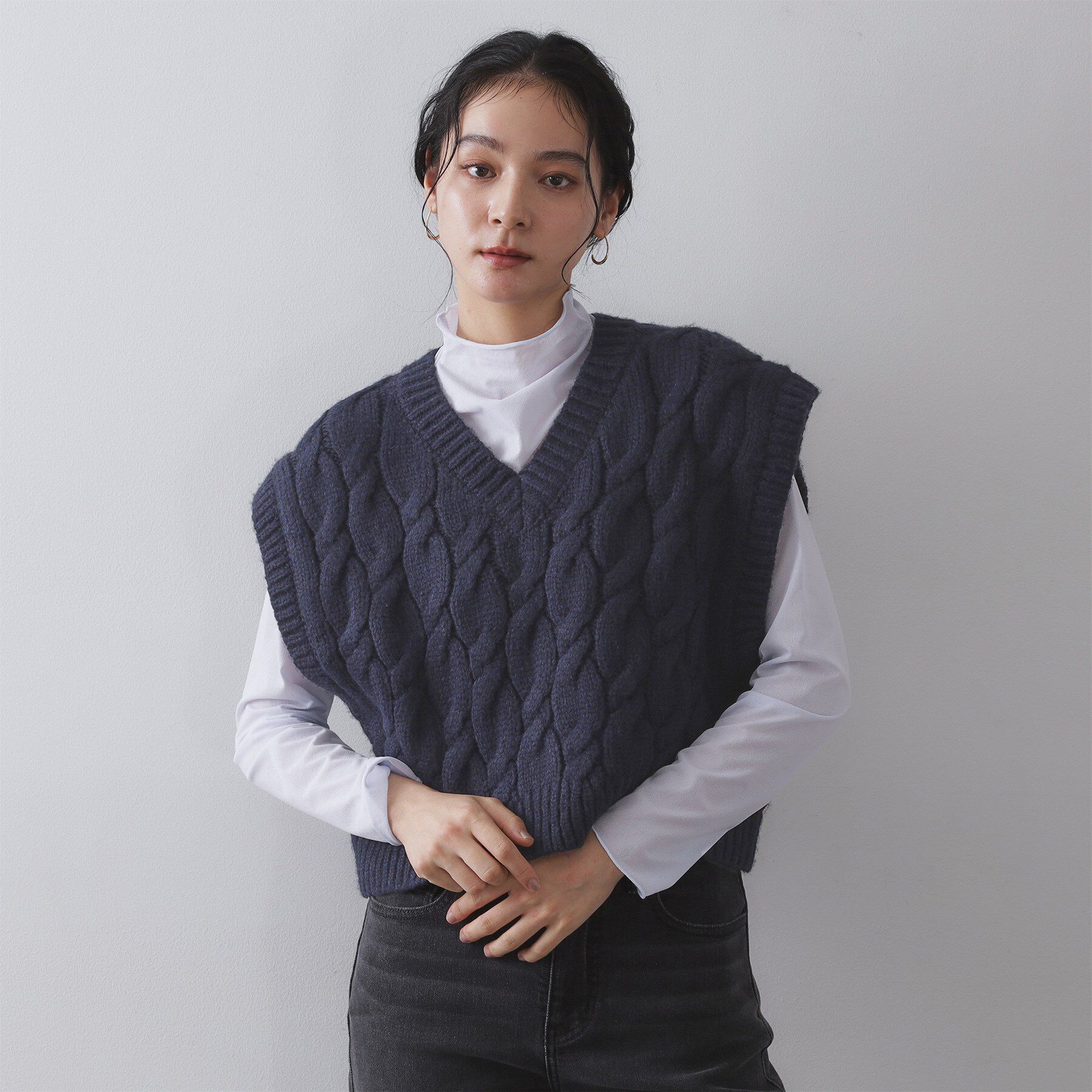 OPAQUE.CLIP「ケーブルローゲージベスト【洗濯機OK】」|ベスト・ジレ|