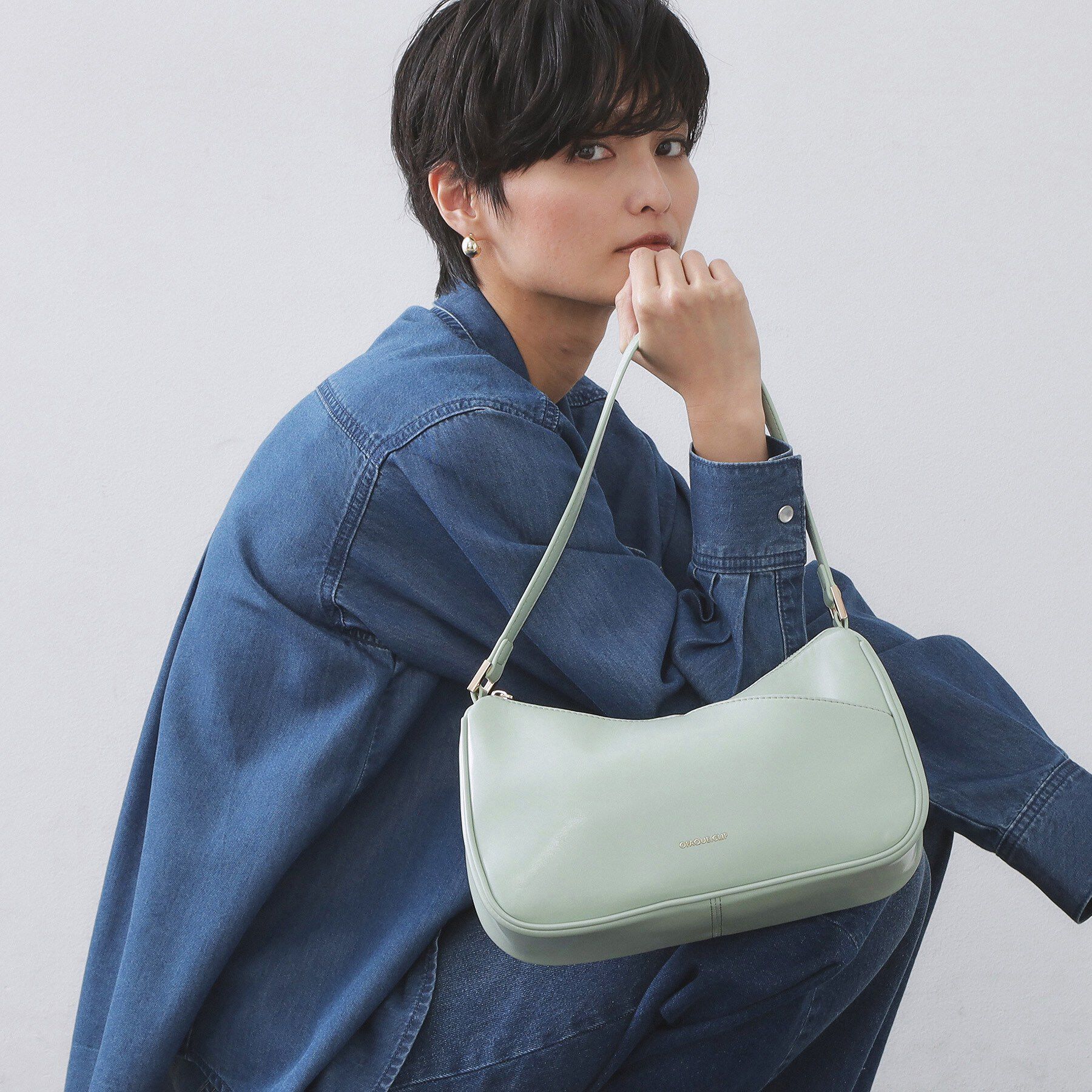 OPAQUE.CLIP「スラッシュポケットショルダーバッグ」|ショルダー・メッセンジャー|ミントグリーン(02