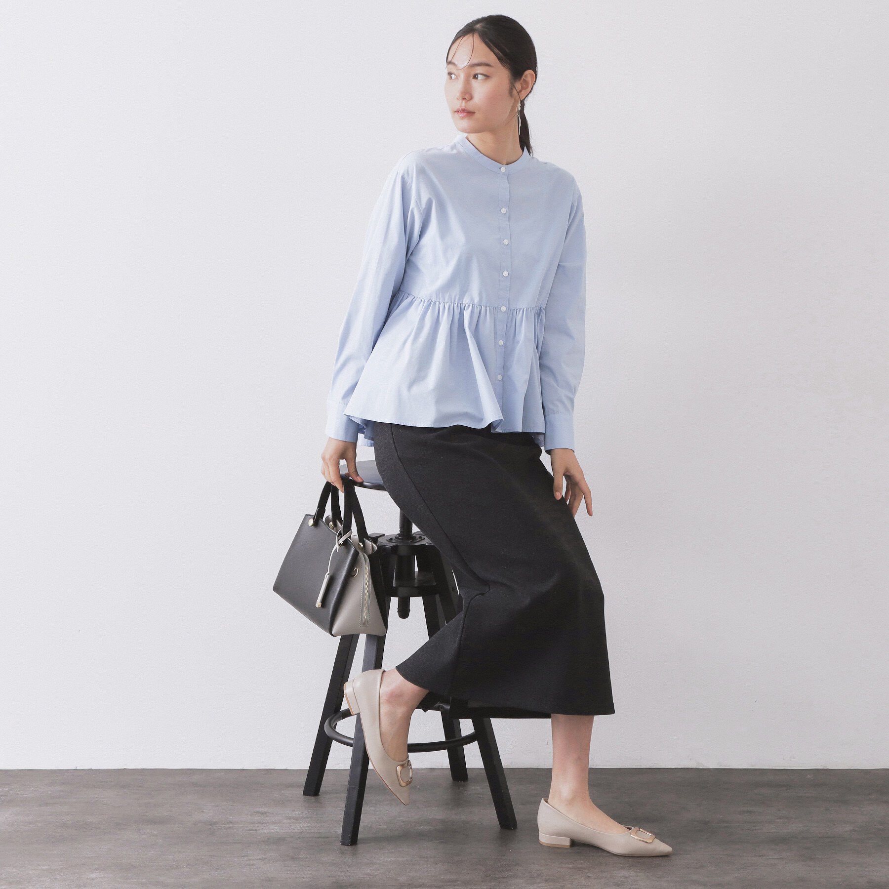 OPAQUE.CLIP「ペプラムシャツ【洗濯機OK】」|シャツ・ブラウス|