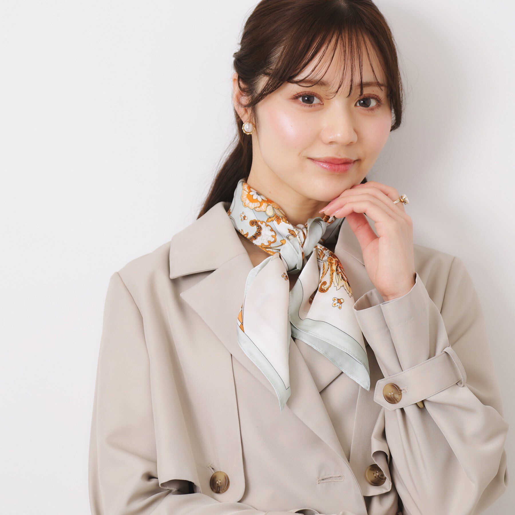 Couture broach「フラワー大判スカーフ」|バンダナ・スカーフ|