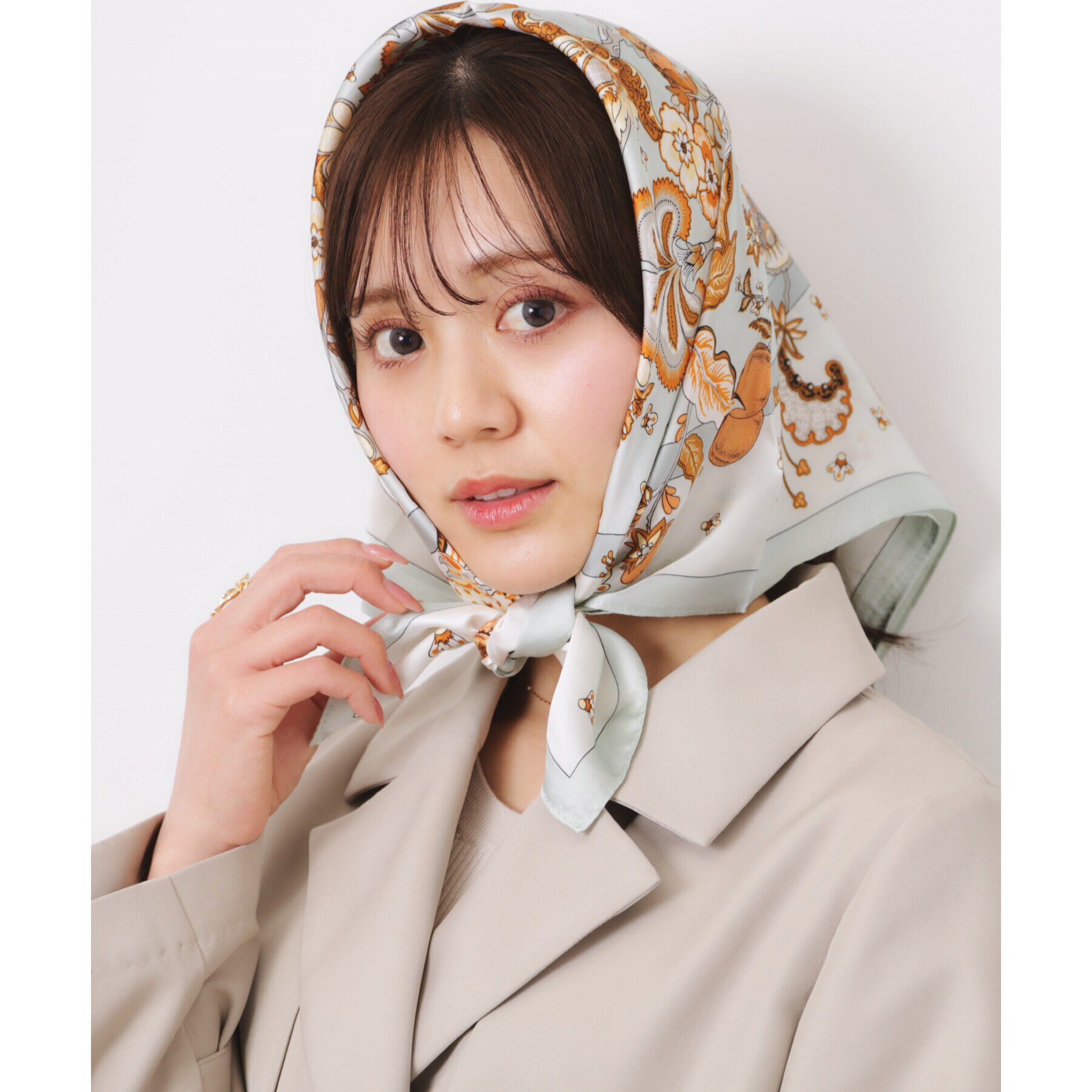 Couture broach「フラワー大判スカーフ」|バンダナ・スカーフ|