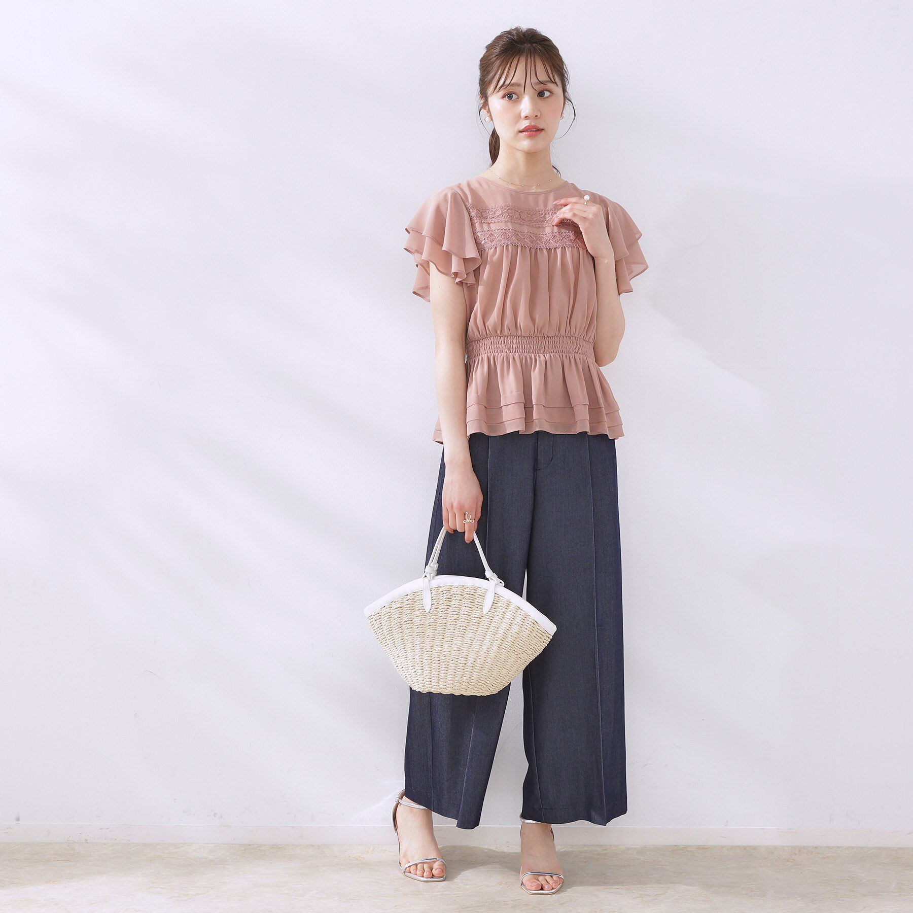 Couture broach「合皮トリミングペーパートート」|トートバッグ|