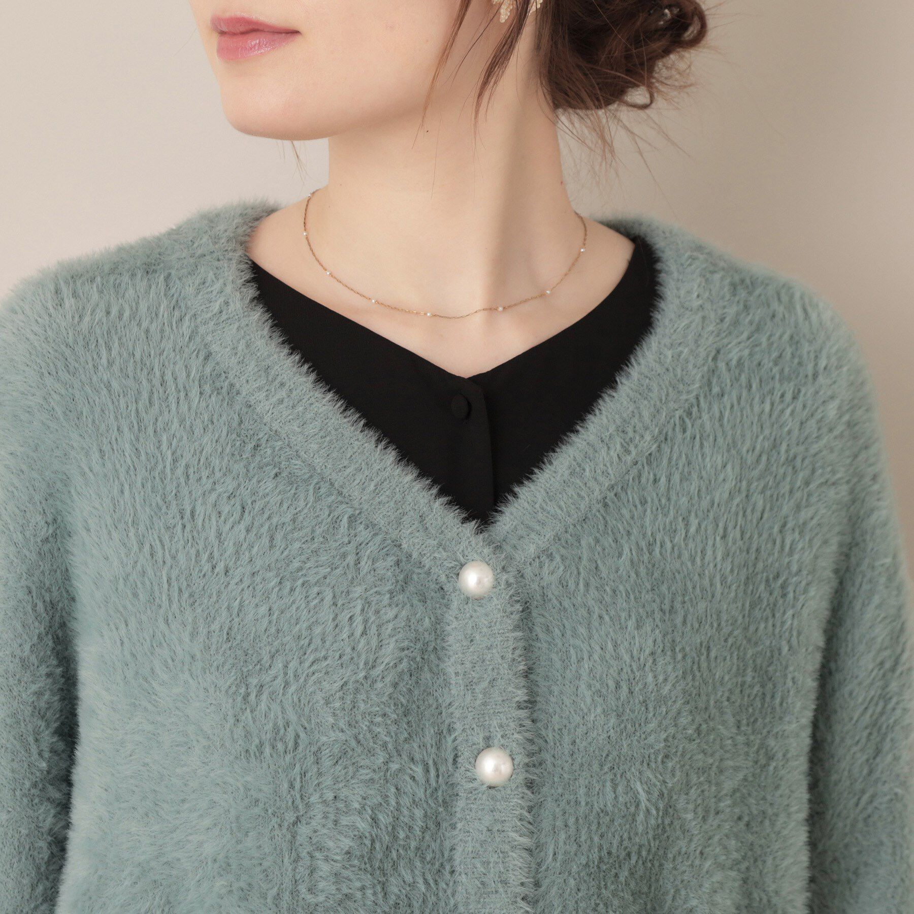 Couture broach「【ふわふわ/前後2WAY】フェザーカーディトップス」|カーディガン|