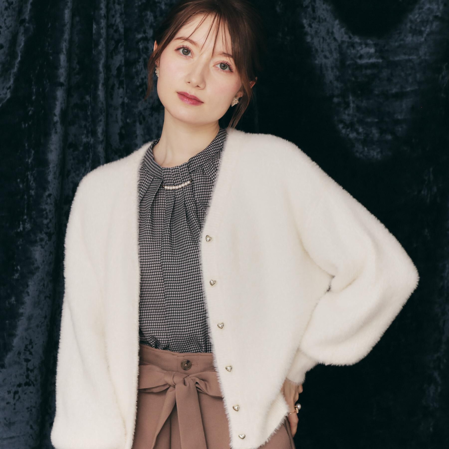 Couture broach「【ふわふわ/前後2WAY】フェザーカーディトップス」|カーディガン|