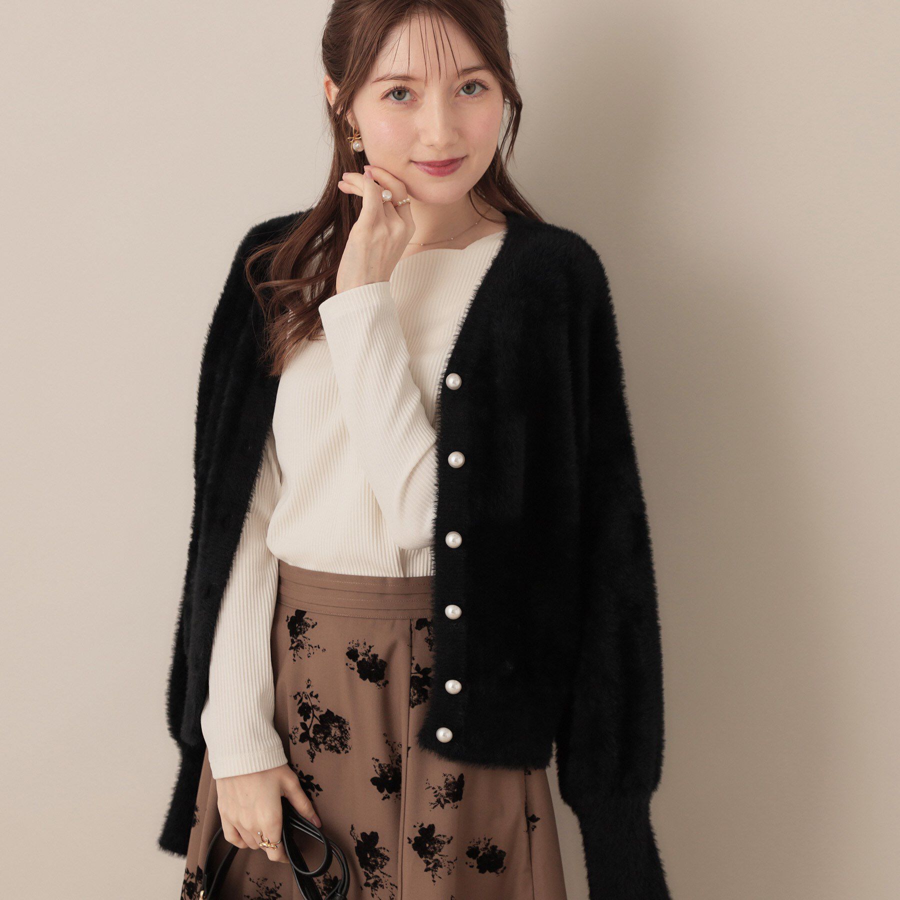 Couture broach「【ふわふわ/前後2WAY】フェザーカーディトップス」|カーディガン|