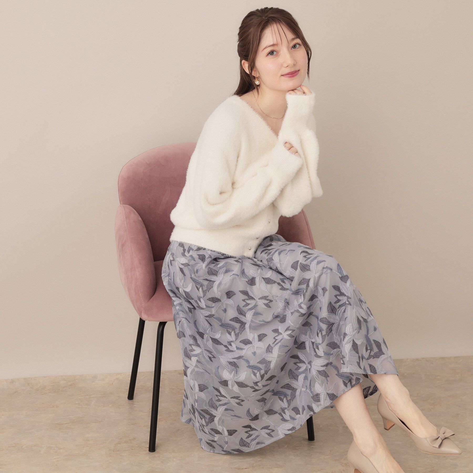 Couture broach「【ふわふわ/前後2WAY】フェザーカーディトップス」|カーディガン|