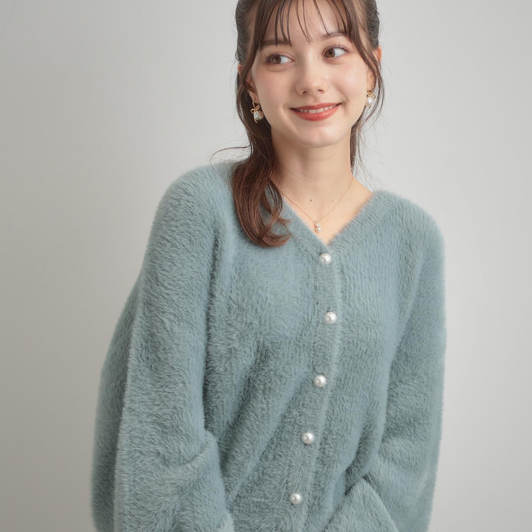 Couture broach「【ふわふわ/前後2WAY】フェザーカーディトップス」|カーディガン|