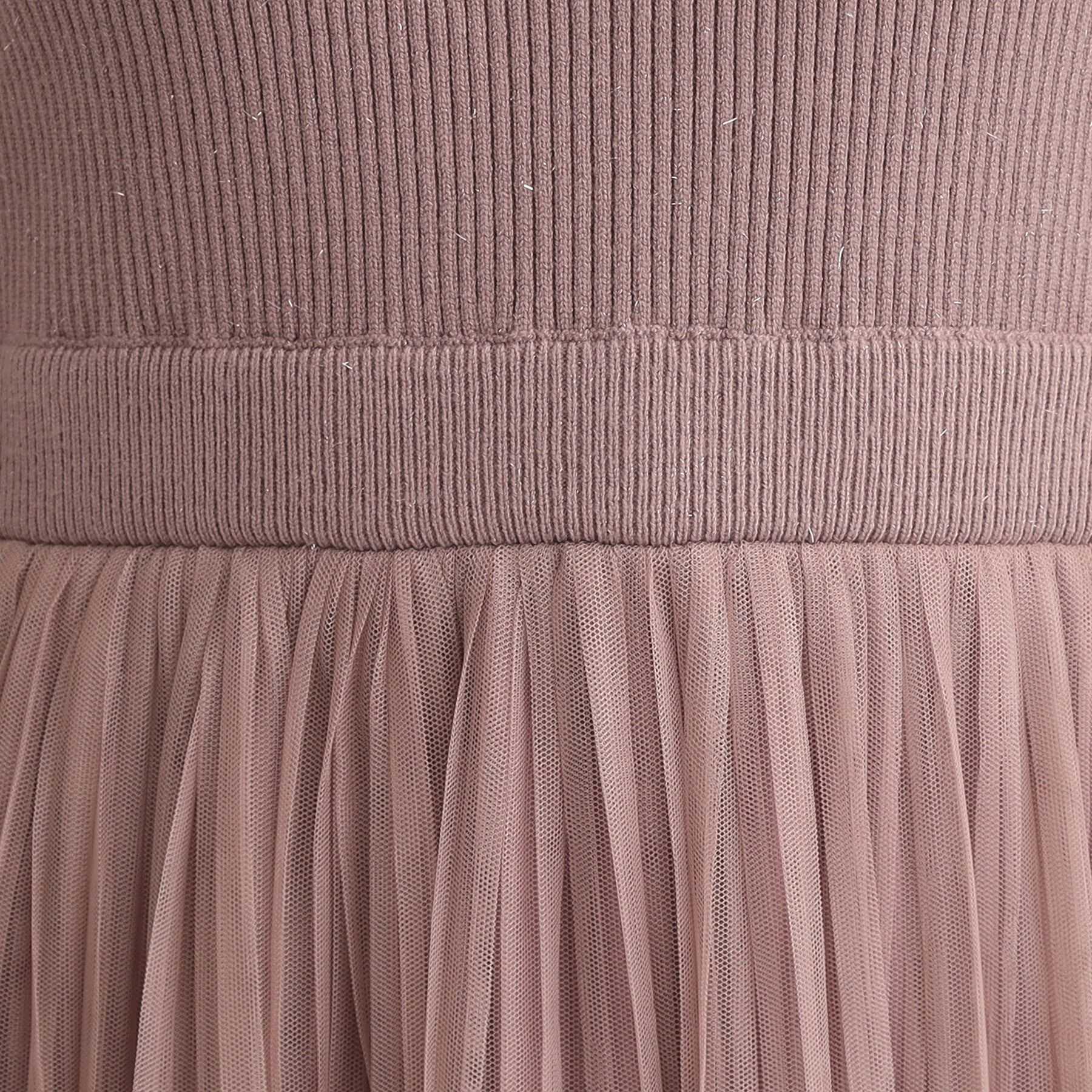 Couture broach「【S-LL/キラキラリブニット】チュールドッキング ワンピース」|ワンピース|