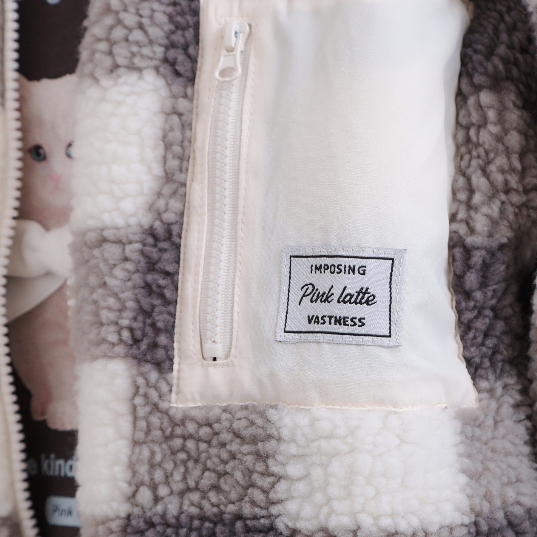 PINK-latte「ボアリバーシブルブルゾン」|ブルゾン・スタジャン|