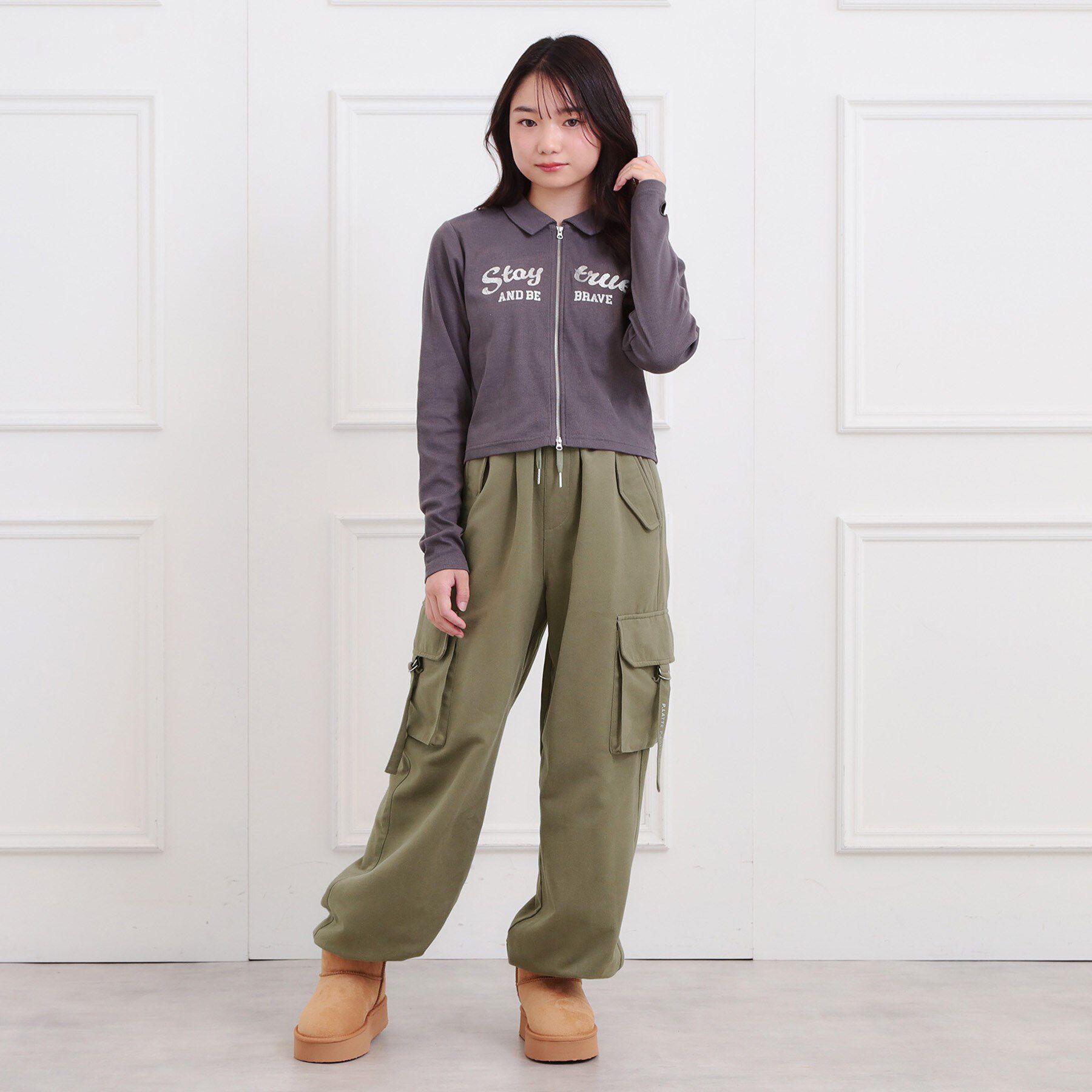 PINK-latte「ピーチ起毛ベーシックカーゴパンツ」|その他|