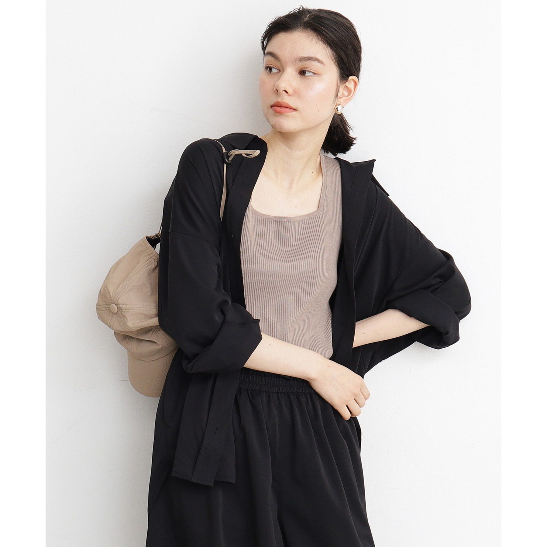 THE SHOP TK「【ラッシュガード/接触冷感/撥水/UVケア/洗える】MIZUGIWA_ラッシュガードシャツ」|シャツ・ブラウス|ブラック(019)