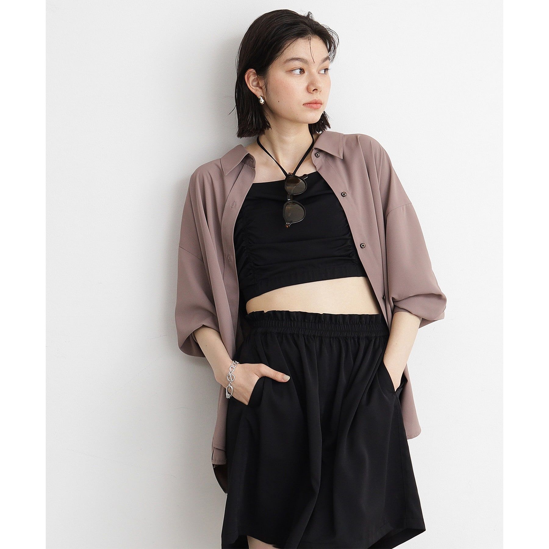 THE SHOP TK「【ラッシュガード/接触冷感/撥水/UVケア/洗える】MIZUGIWA_ラッシュガードシャツ」|シャツ・ブラウス|