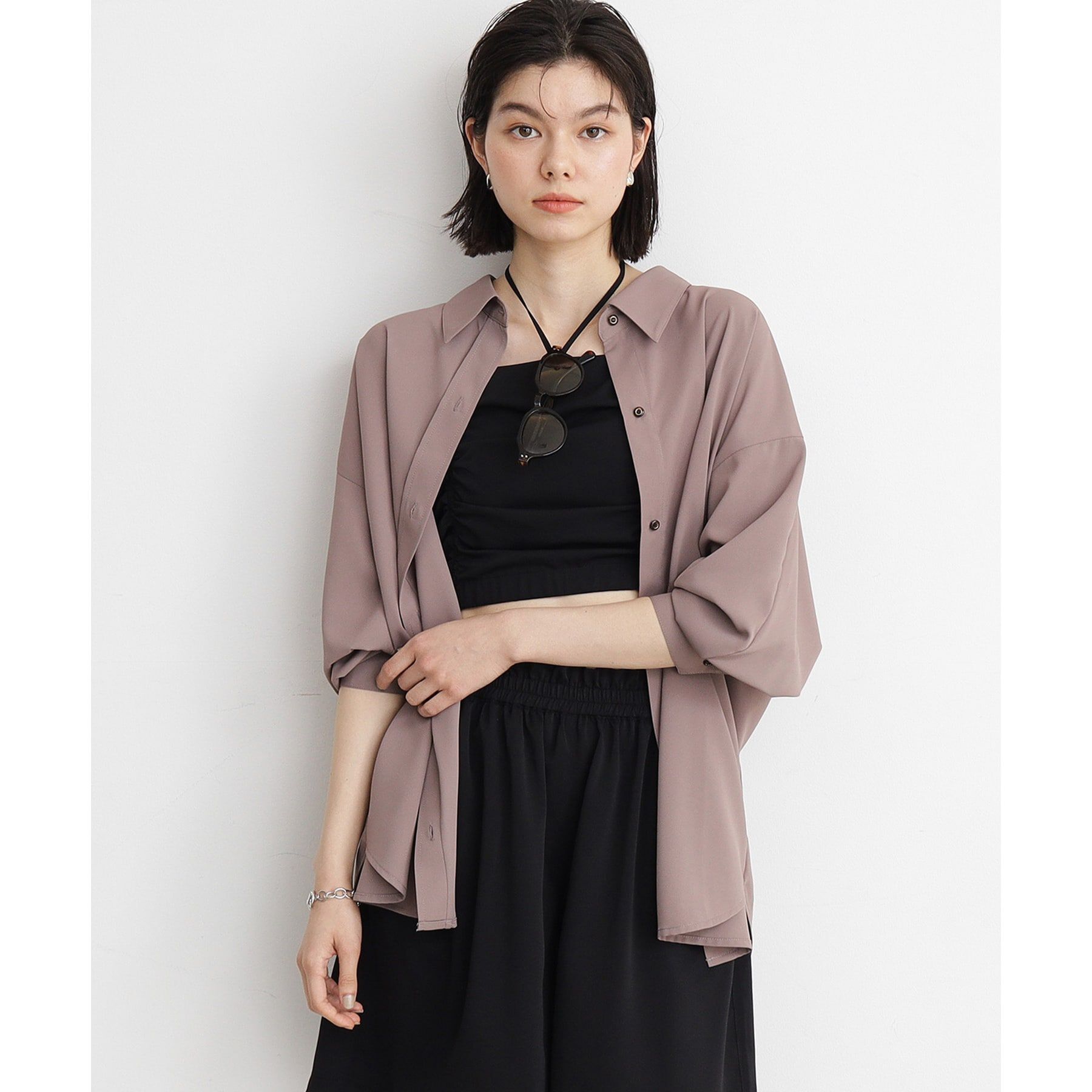 THE SHOP TK「【ラッシュガード/接触冷感/撥水/UVケア/洗える】MIZUGIWA_ラッシュガードシャツ」|シャツ・ブラウス|