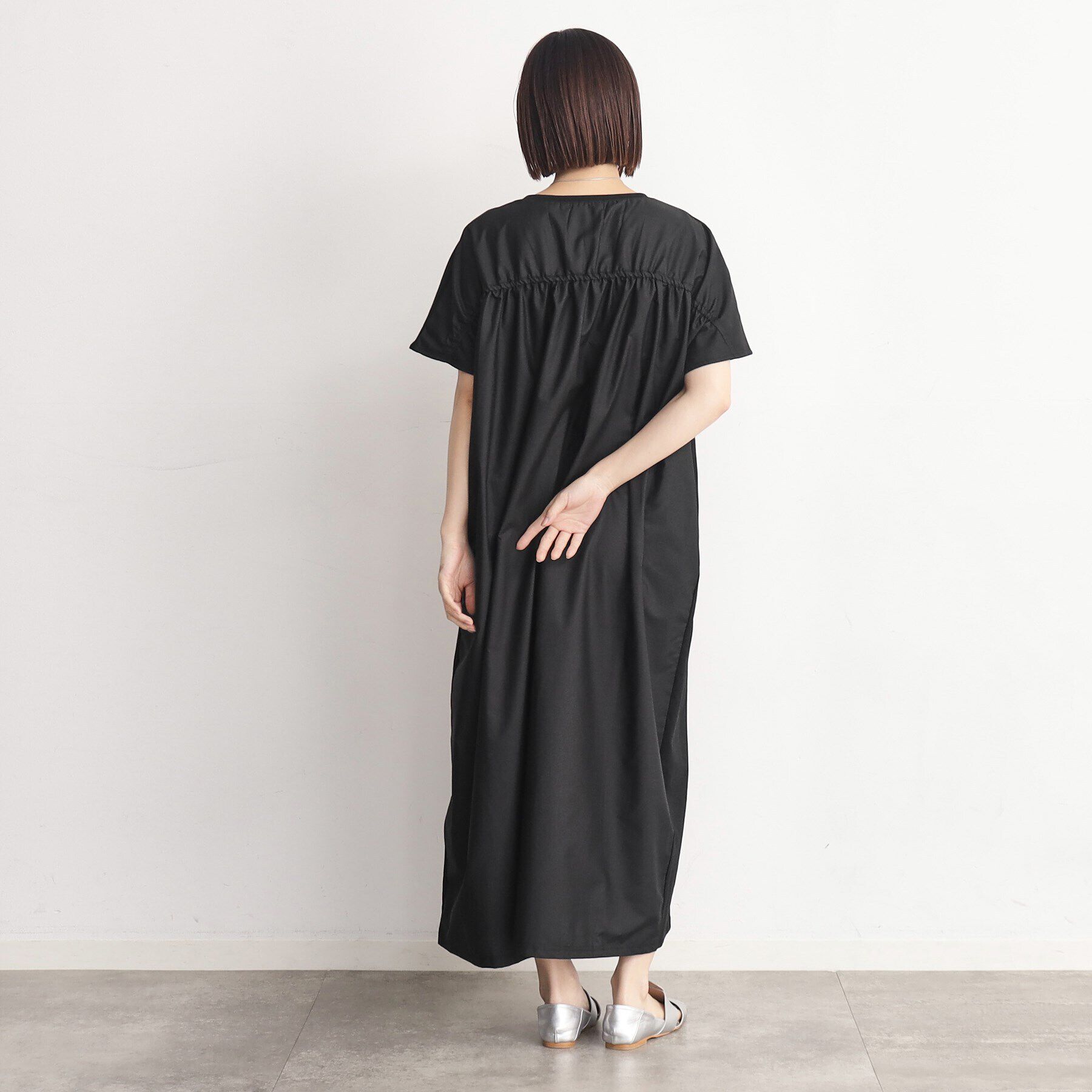 THE SHOP TK「バックギャザー切り替えワンピース【洗える】」|ワンピース|